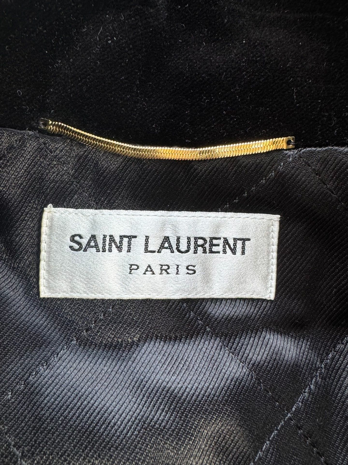 Saint Laurent Paris Saint Laurent Rhinestone Logo Velvet Coat Size M / US 6-8 / IT 42-44 - 3 Thumbnail