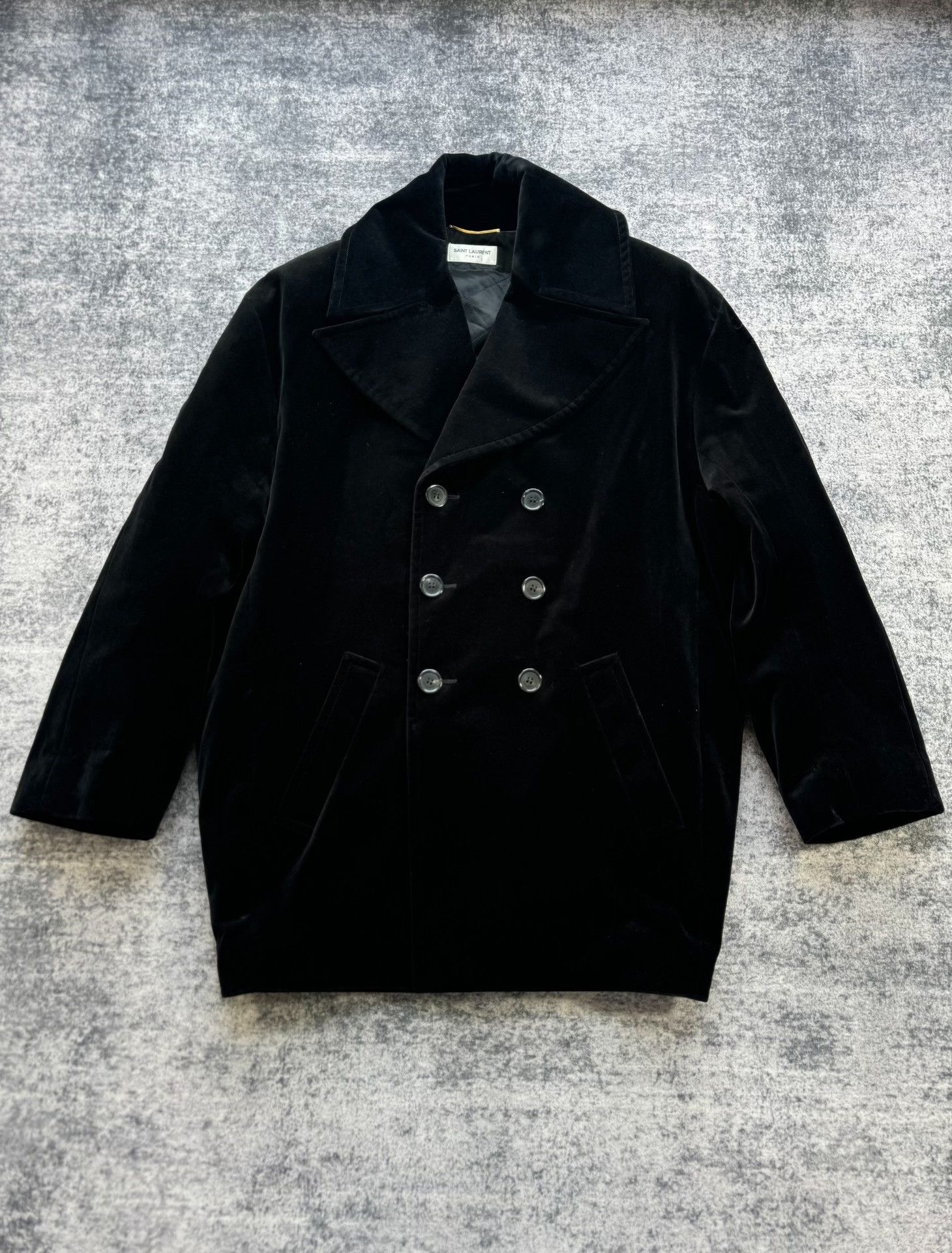 Saint Laurent Paris Saint Laurent Rhinestone Logo Velvet Coat Size M / US 6-8 / IT 42-44 - 2 Thumbnail