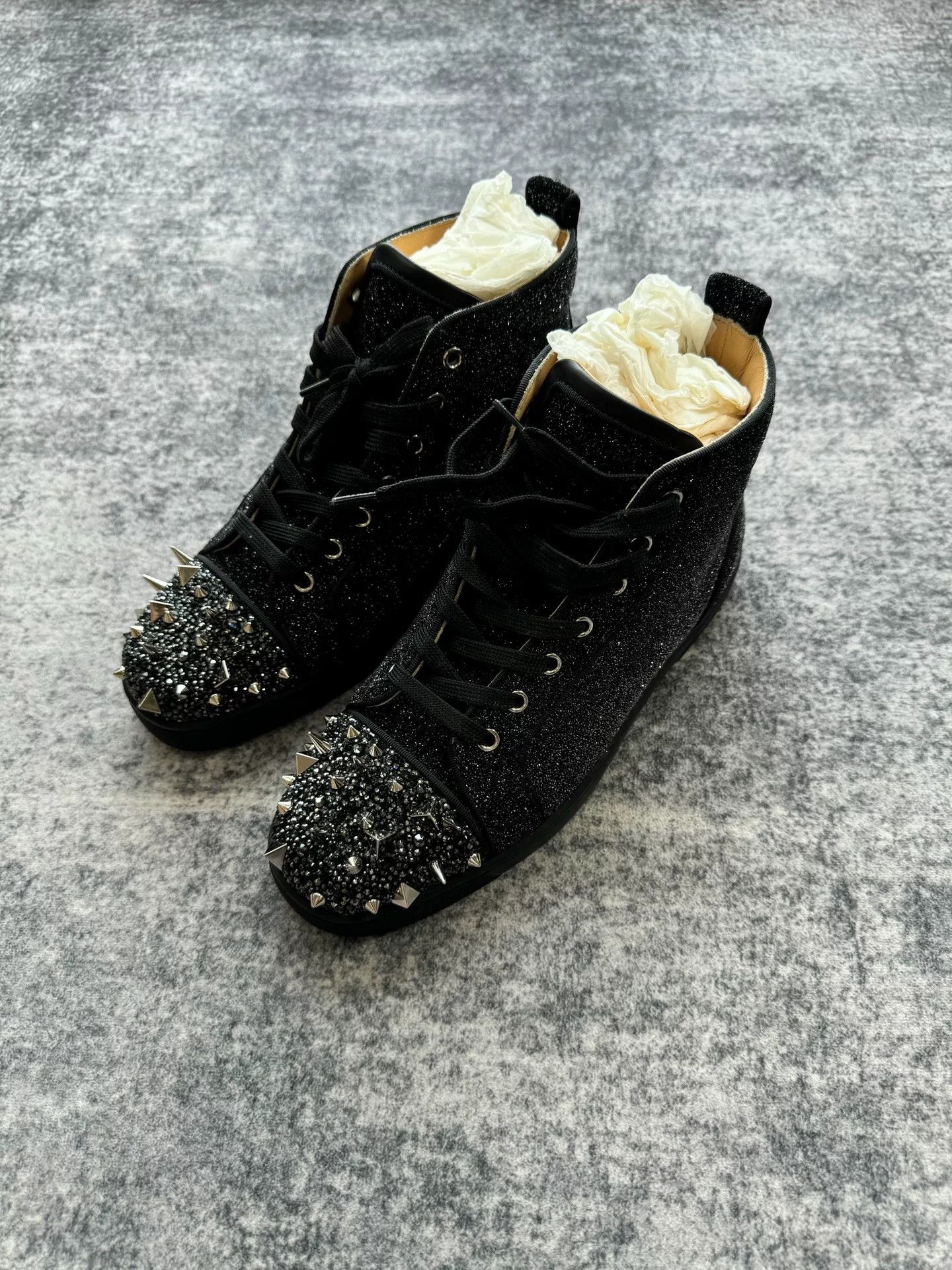 Christian Louboutin Christian Louboutin Glitter Stud High-Top Sneakers Size US 8.5 / IT 38.5 - 2 Thumbnail