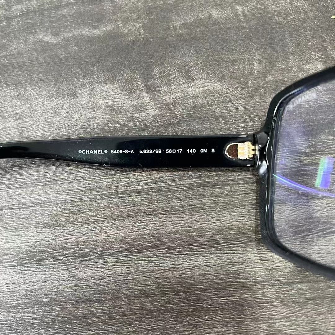 Chanel CHANEL Black Frame Gold Logo Glasses Size ONE SIZE - 2 Thumbnail
