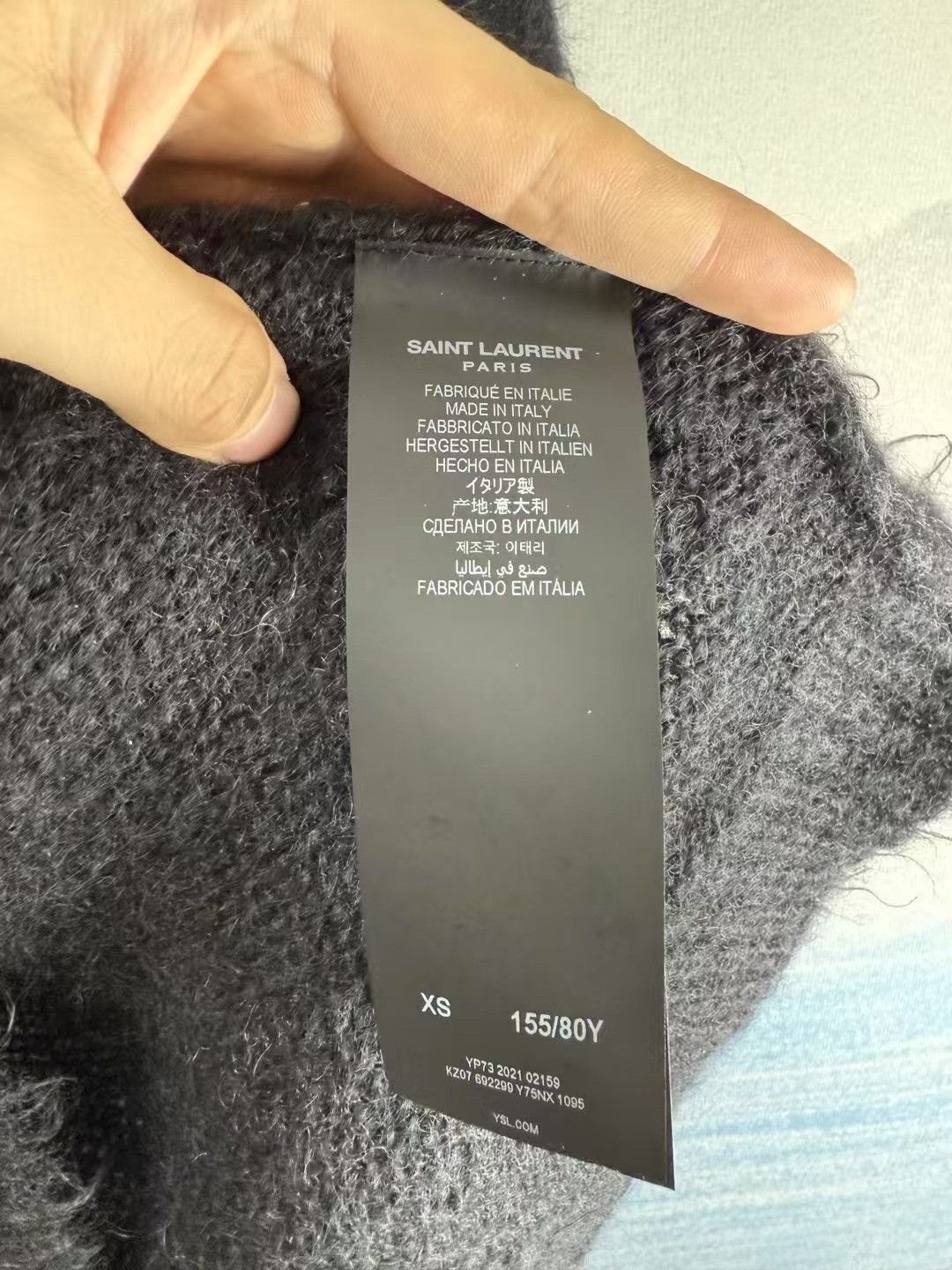 Saint Laurent Paris Saint Laurent Paris Black Letter Mohair Sweater Size XS / US 0-2 / IT 36-38 - 3 Thumbnail