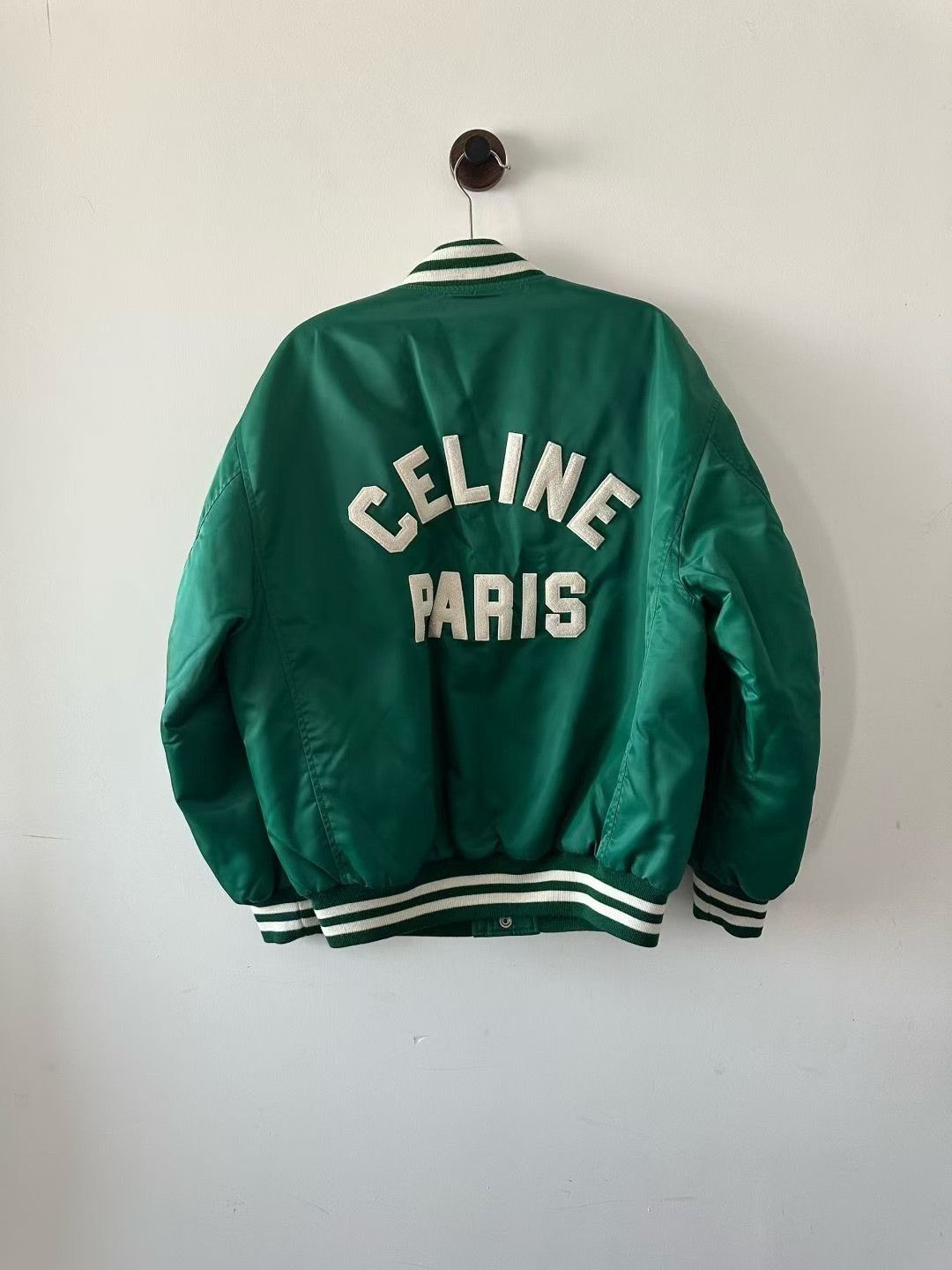 Celine Celine Green Cotton Baseball Jacket Size XS / US 0-2 / IT 36-38 - 2 Thumbnail