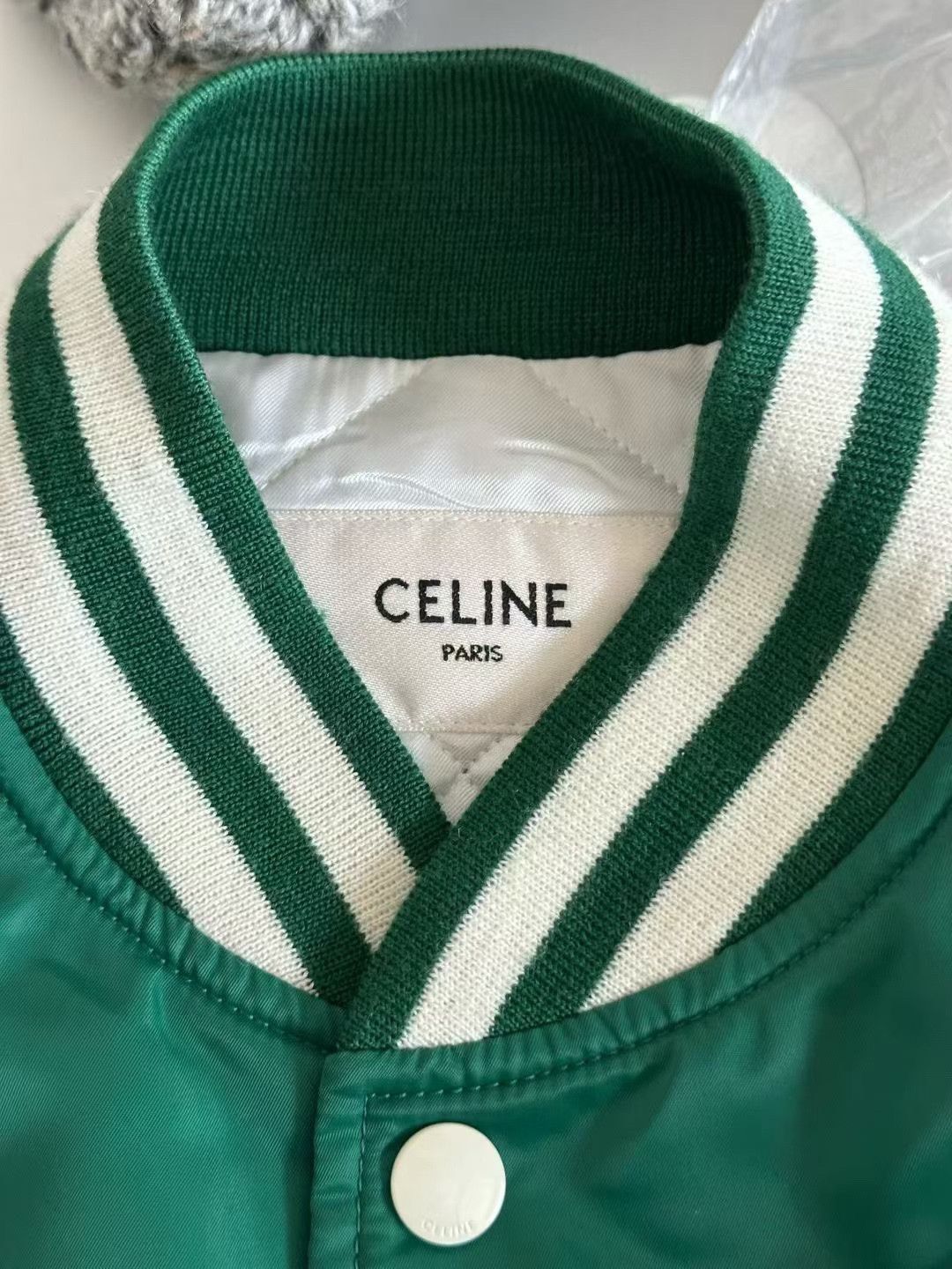 Celine Celine Green Cotton Baseball Jacket Size XS / US 0-2 / IT 36-38 - 3 Thumbnail