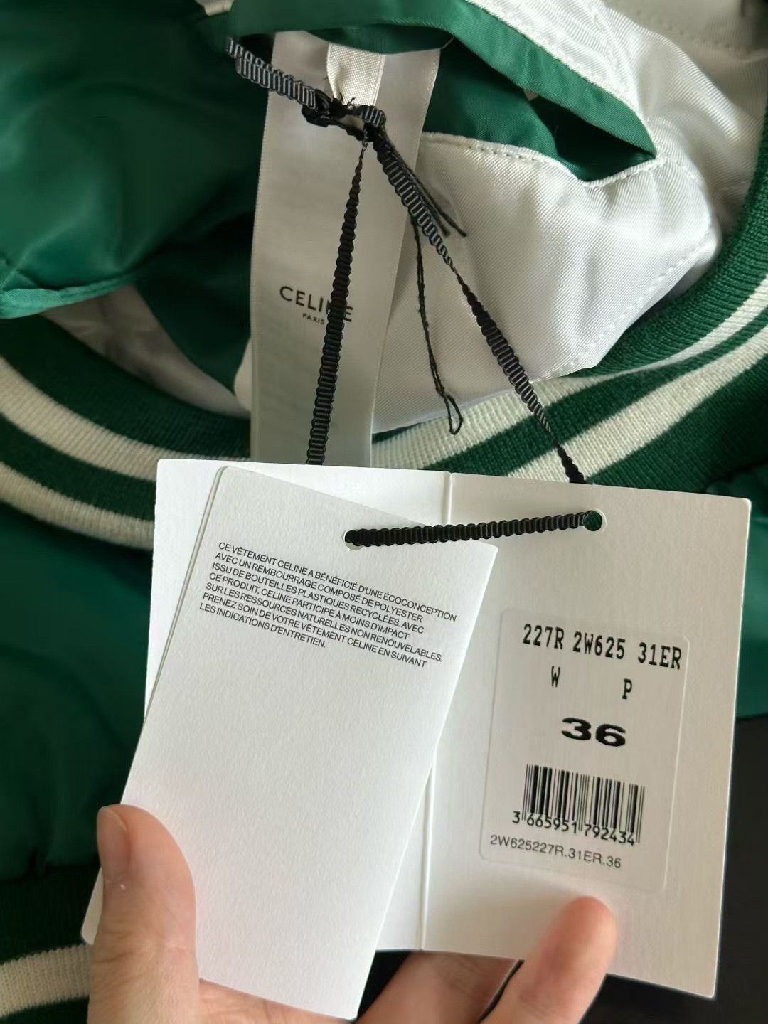 Celine Celine Green Cotton Baseball Jacket Size XS / US 0-2 / IT 36-38 - 4 Thumbnail