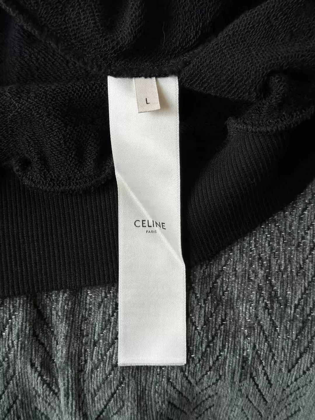 Celine Celine Black Drawstring Letter Hoodie Size US L / EU 52-54 / 3 - 4 Thumbnail