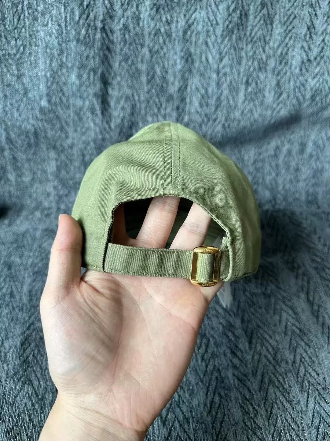 Celine Celine Khaki Embroidered Logo Baseball Cap Size ONE SIZE - 3 Thumbnail