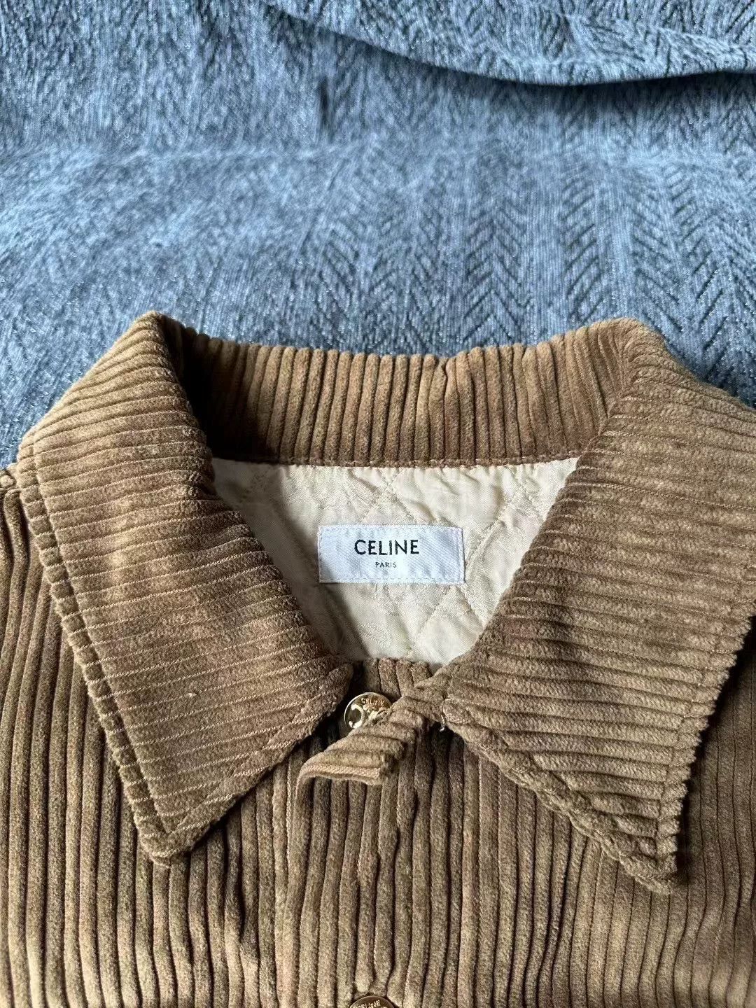 Celine Celine Corduroy Gold Button Coat Size US L / EU 52-54 / 3 - 3 Thumbnail