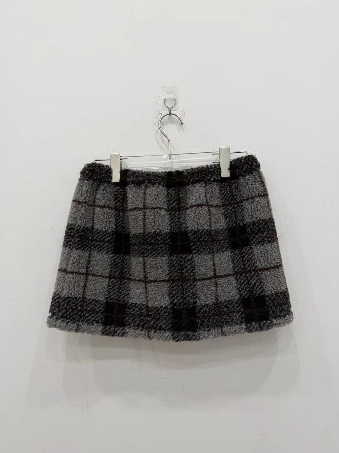 Miu Miu Miu Miu Fleece Plaid Drawstring Skirt Size 36" / US 14 / IT 50 - 2 Thumbnail