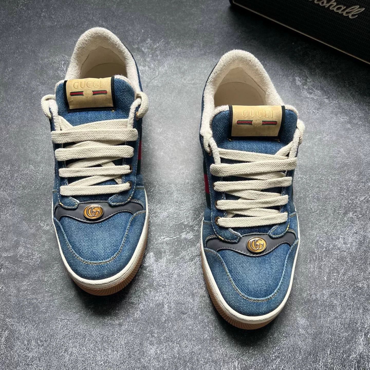 Gucci Gucci Red Blue Denim Dirty Shoes Size US 8 / EU 41 - 2 Thumbnail