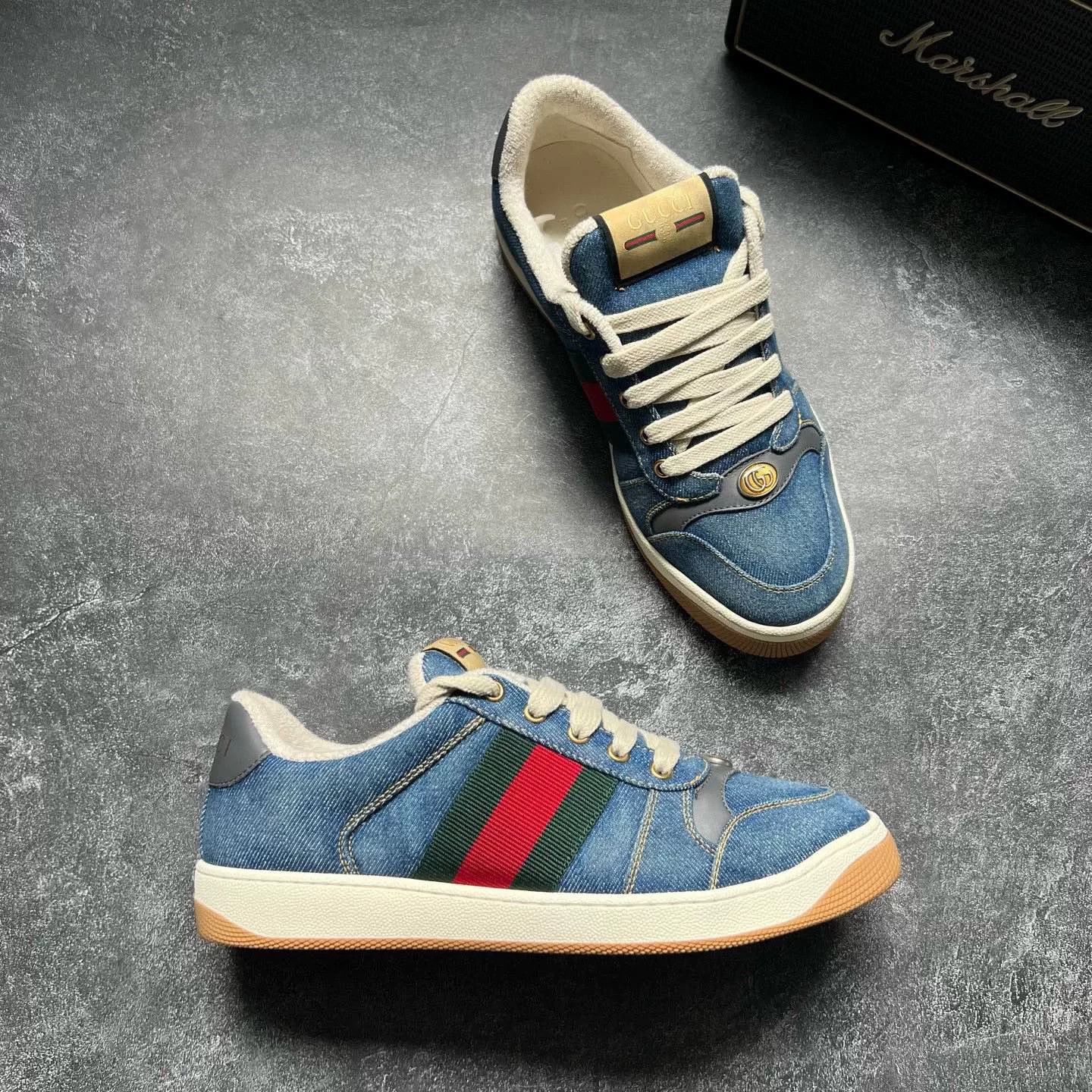 Gucci Gucci Red Blue Denim Dirty Shoes Size US 8 / EU 41 - 5 Thumbnail