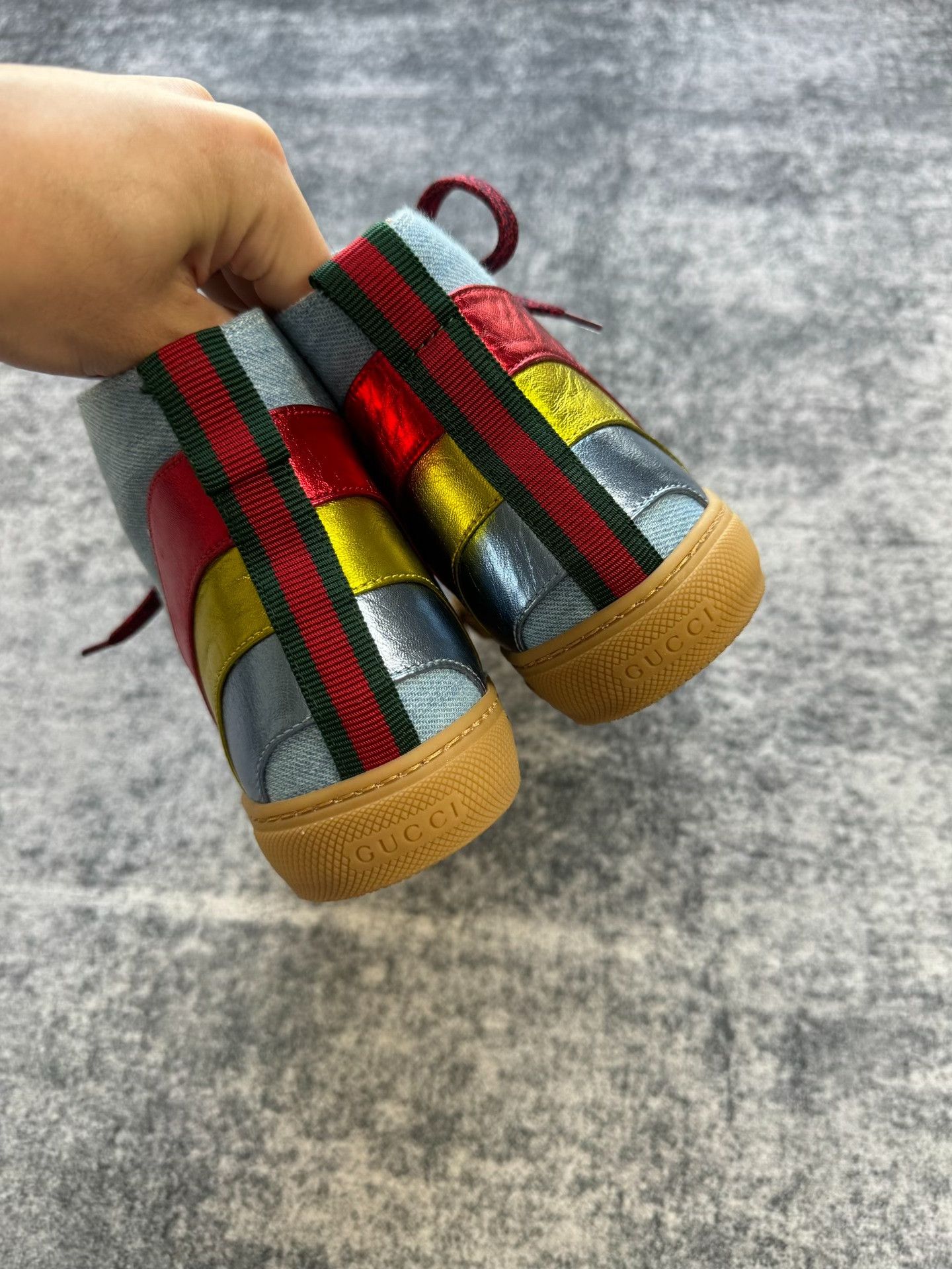 Gucci Gucci Rainbow High-Top Canvas Shoes Size US 6.5 / EU 39-40 - 6 Thumbnail