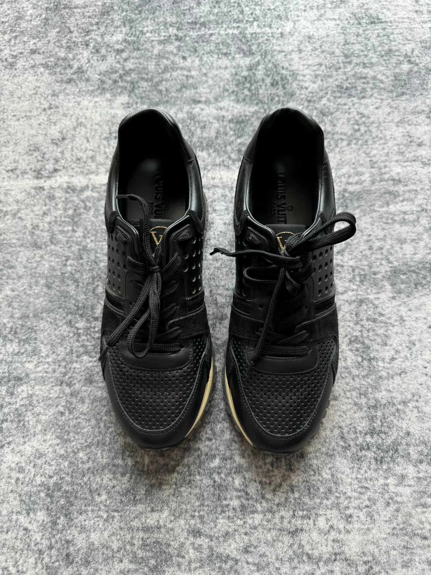 Louis Vuitton Louis Vuitton Black Gold Sneakers Size US 4.5 / IT 34.5 - 3 Thumbnail