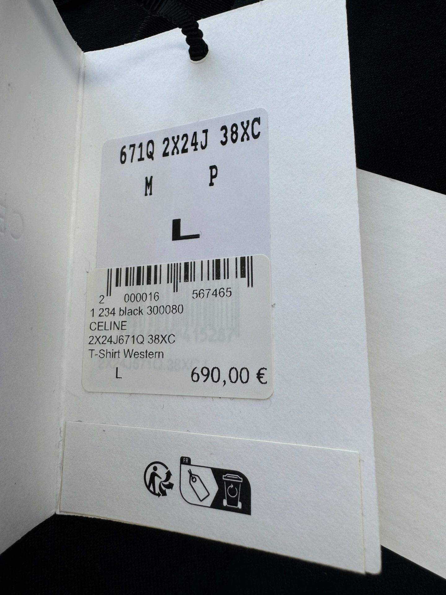 Celine Celine Black Letter Diamond Short Sleeve Size L / US 10 / IT 46 - 4 Thumbnail