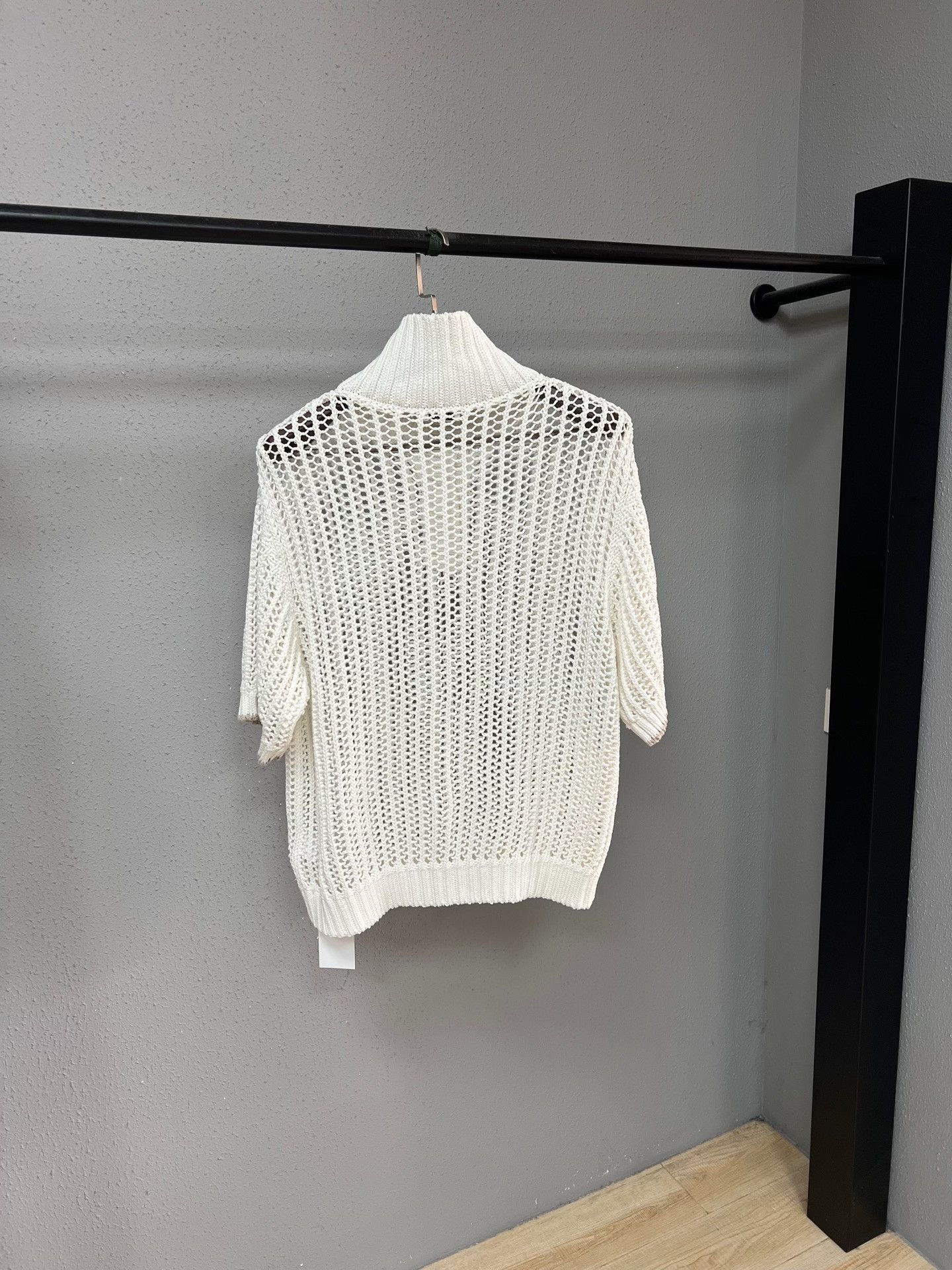 Brunello Cucinelli Brunello Cucinelli Openwork Knit Short-Sleeve Top Size M / US 6-8 / IT 42-44 - 2 Thumbnail