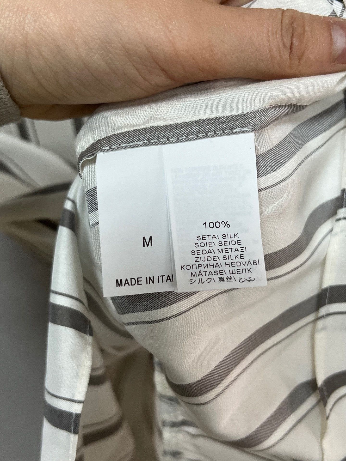 Brunello Cucinelli Brunello Cucinelli Striped Silk Shirt Size M / US 6-8 / IT 42-44 - 4 Thumbnail