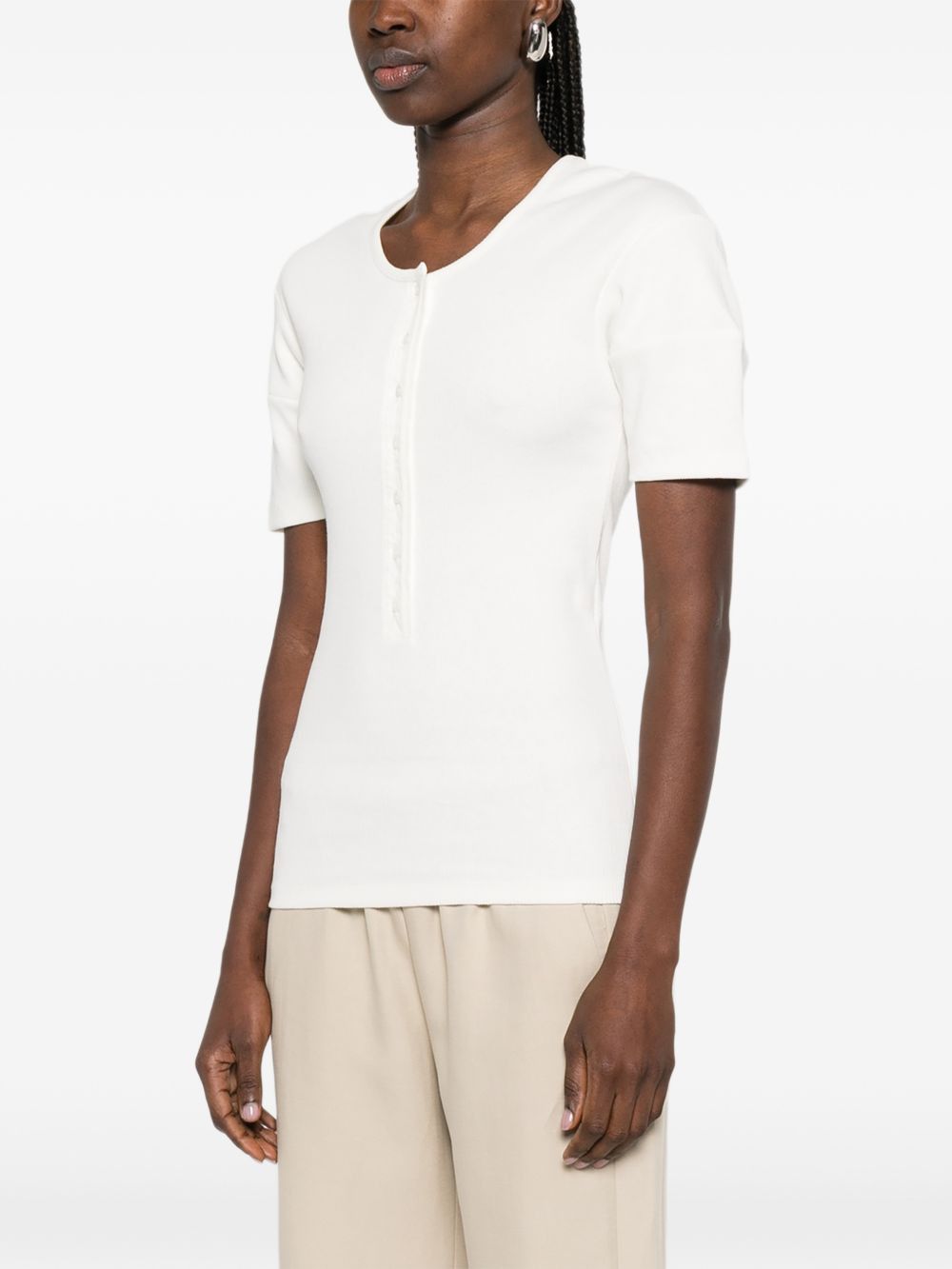 Lemaire COTTON AND LINEN T-SHIRT Size M / US 6-8 / IT 42-44 - 5 Thumbnail