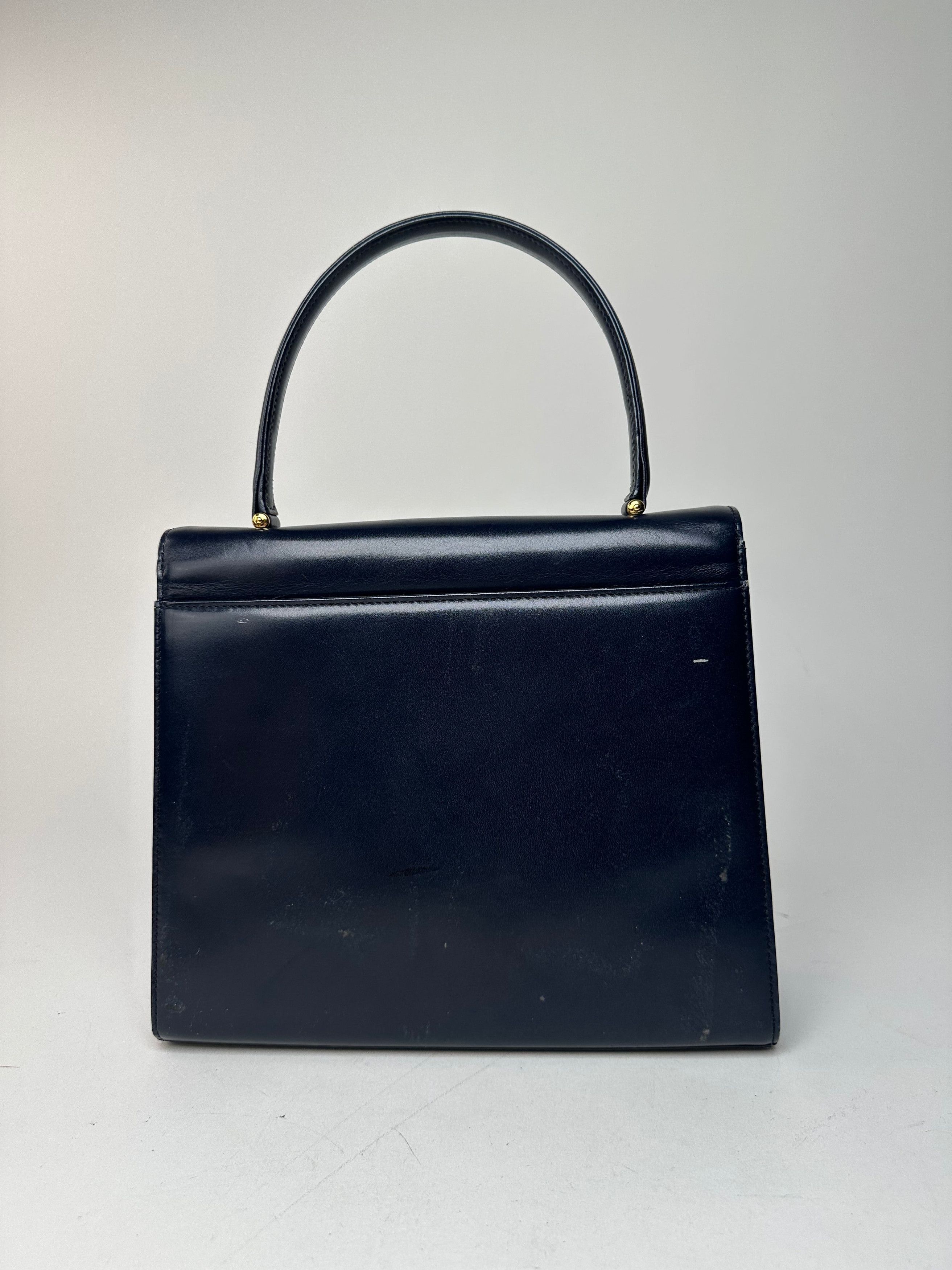 Givenchy Vintage Leather Handbag Navy Size ONE SIZE - 2 Thumbnail