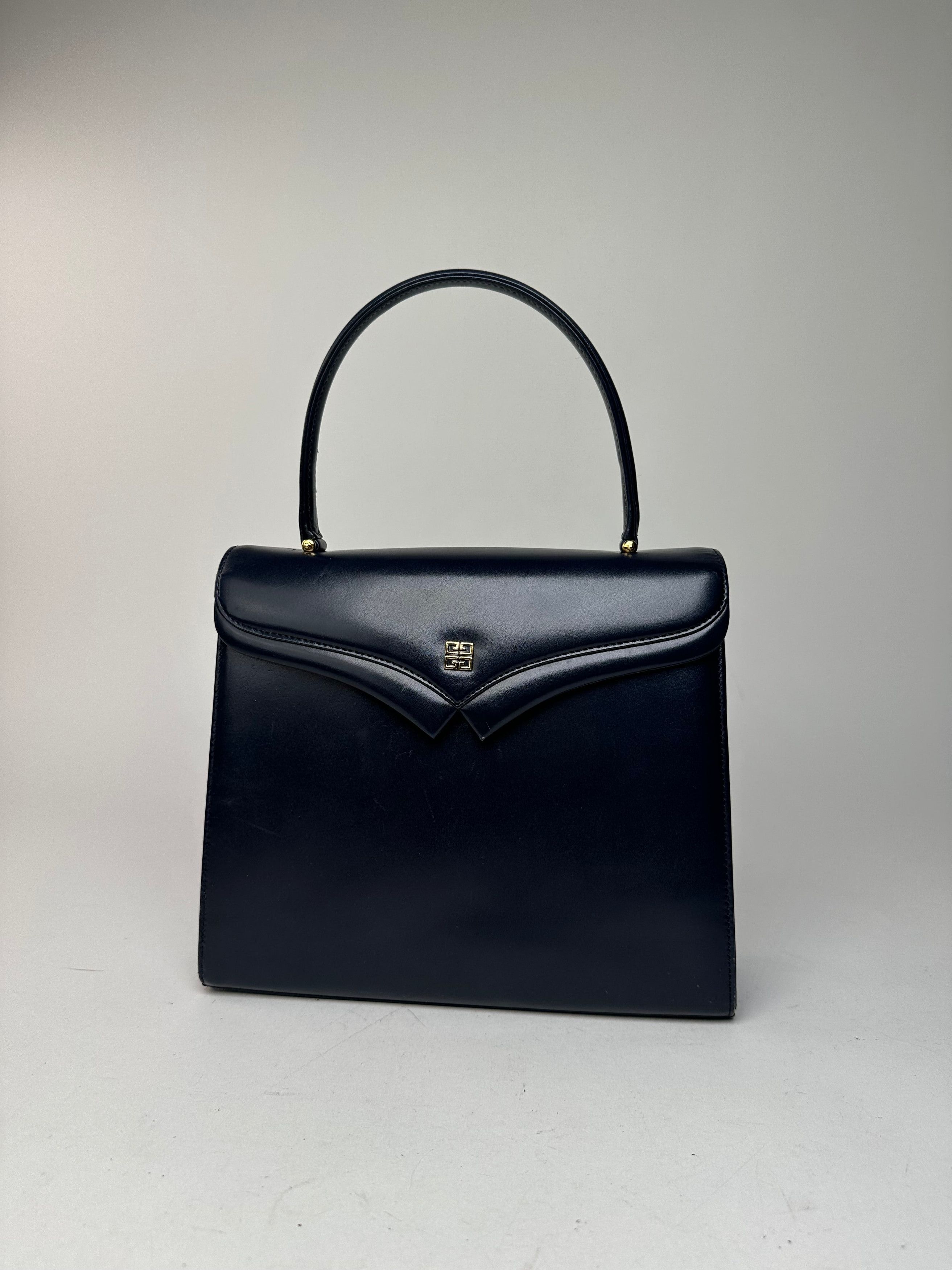 Givenchy Vintage Leather Handbag Navy Size ONE SIZE - 4 Thumbnail