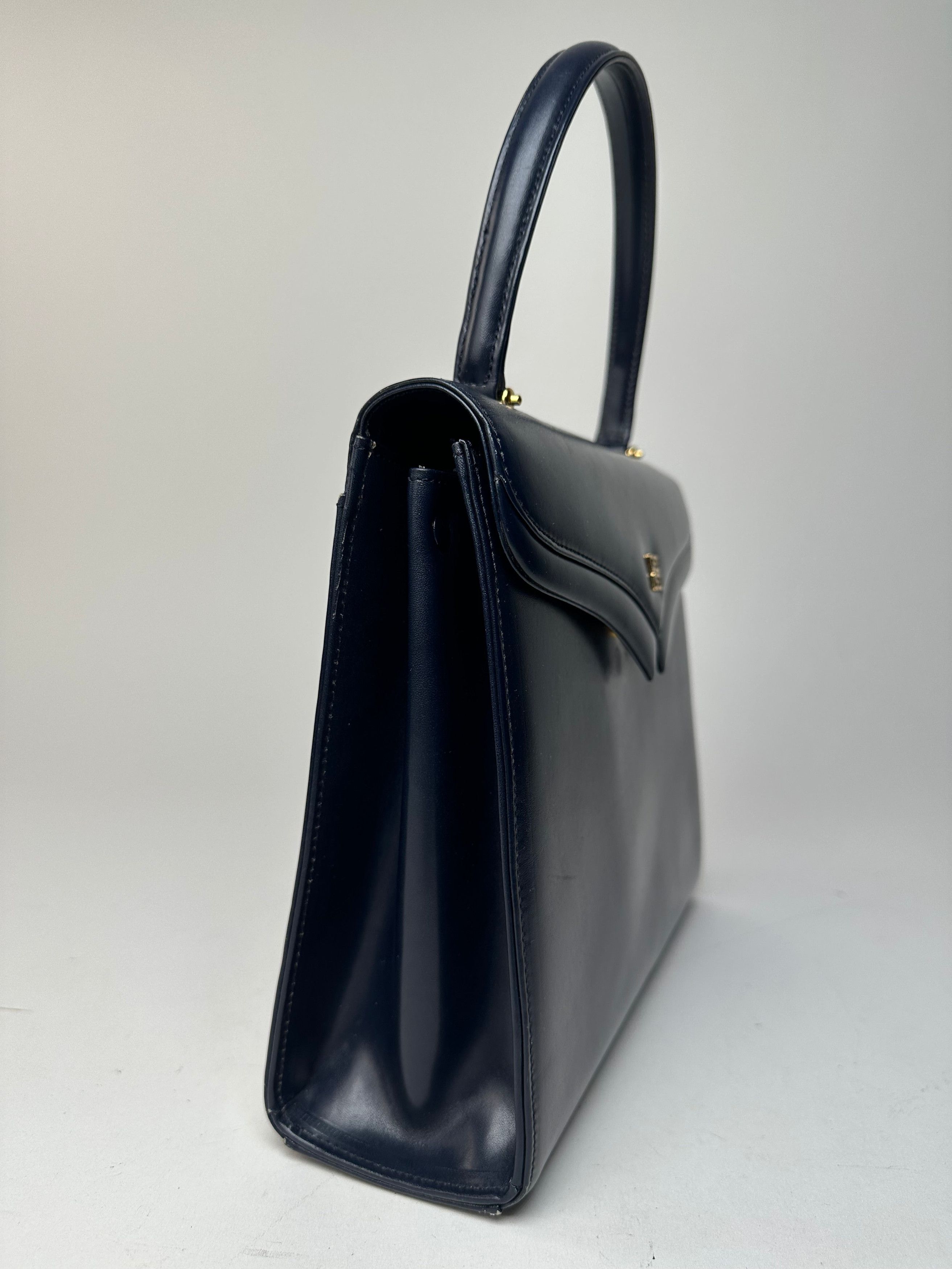 Givenchy Vintage Leather Handbag Navy Size ONE SIZE - 5 Thumbnail
