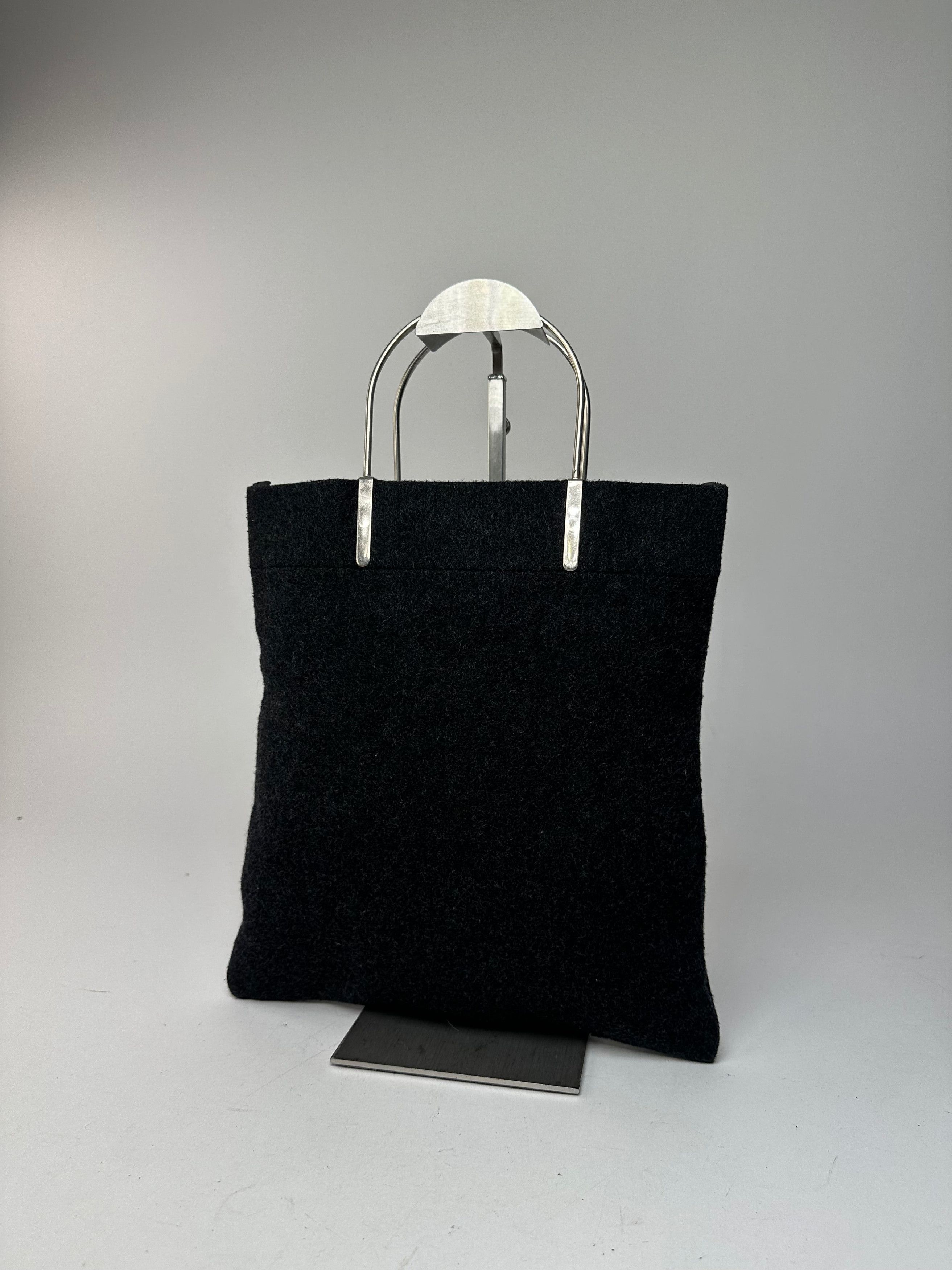 Courreges Vintage Wool Handbag Black Size ONE SIZE - 9 Thumbnail
