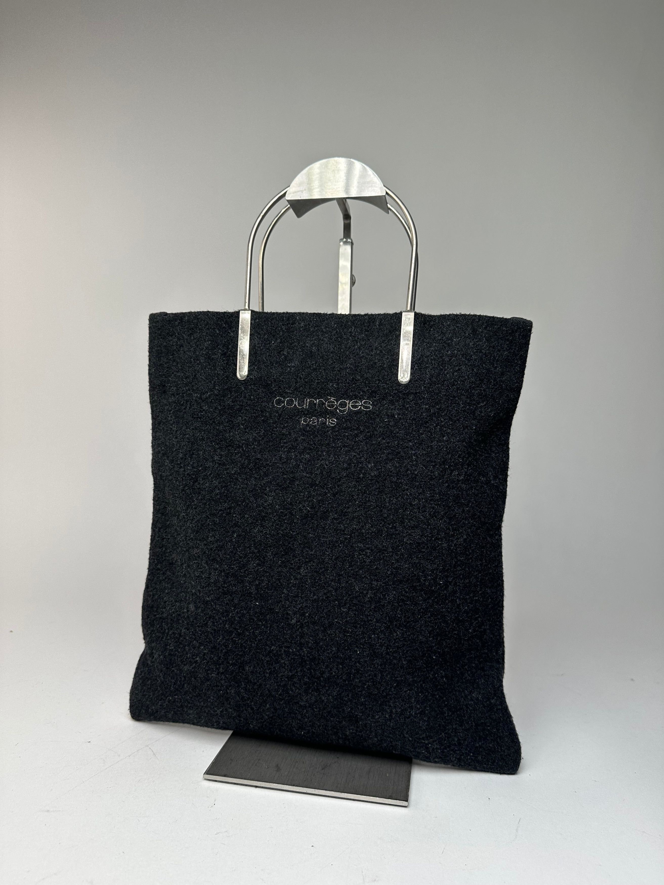Courreges Vintage Wool Handbag Black Size ONE SIZE - 7 Thumbnail