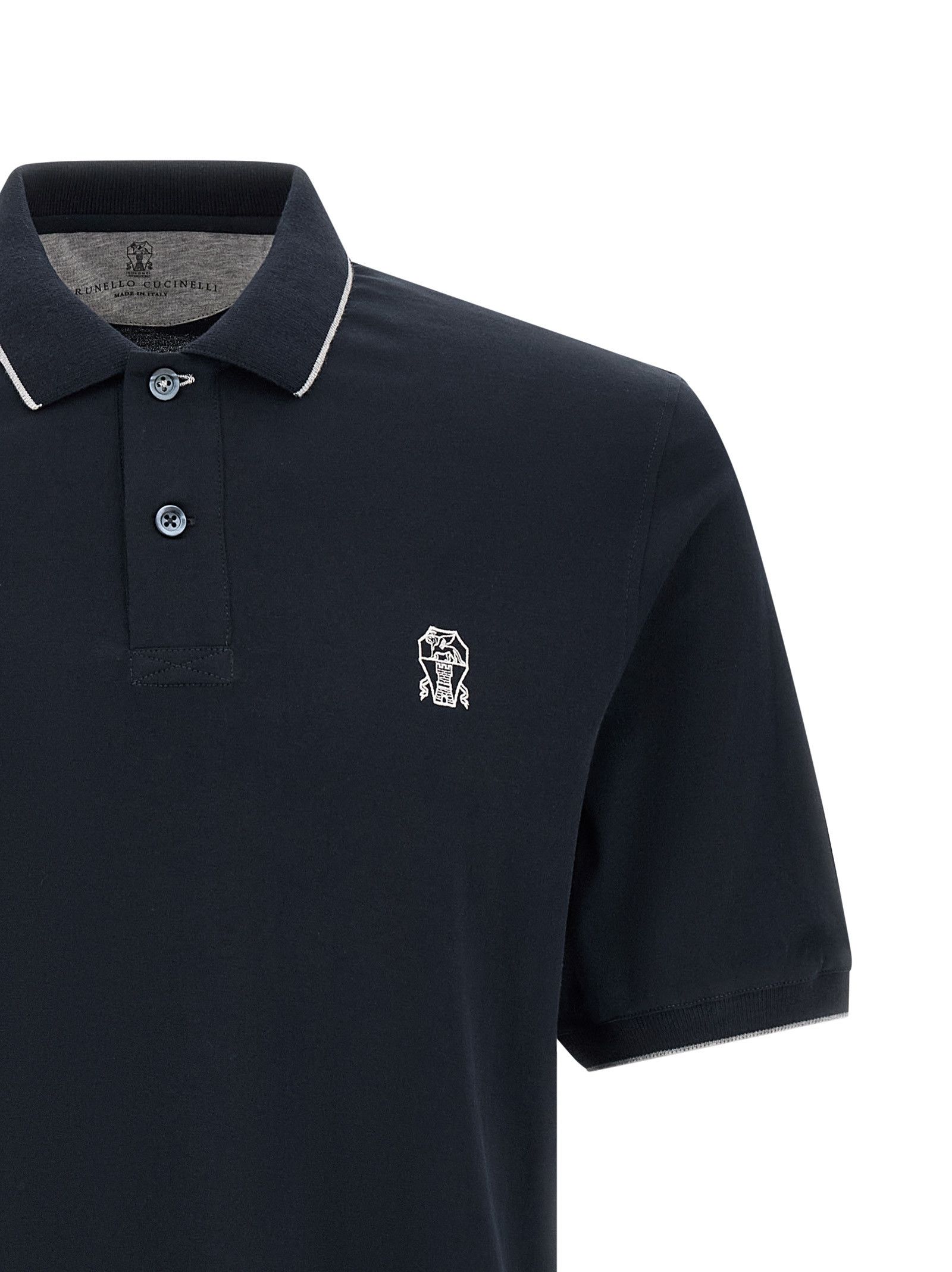 Brunello Cucinelli Stretch jersey polo shirt Size US L / EU 52-54 / 3 - 3 Thumbnail