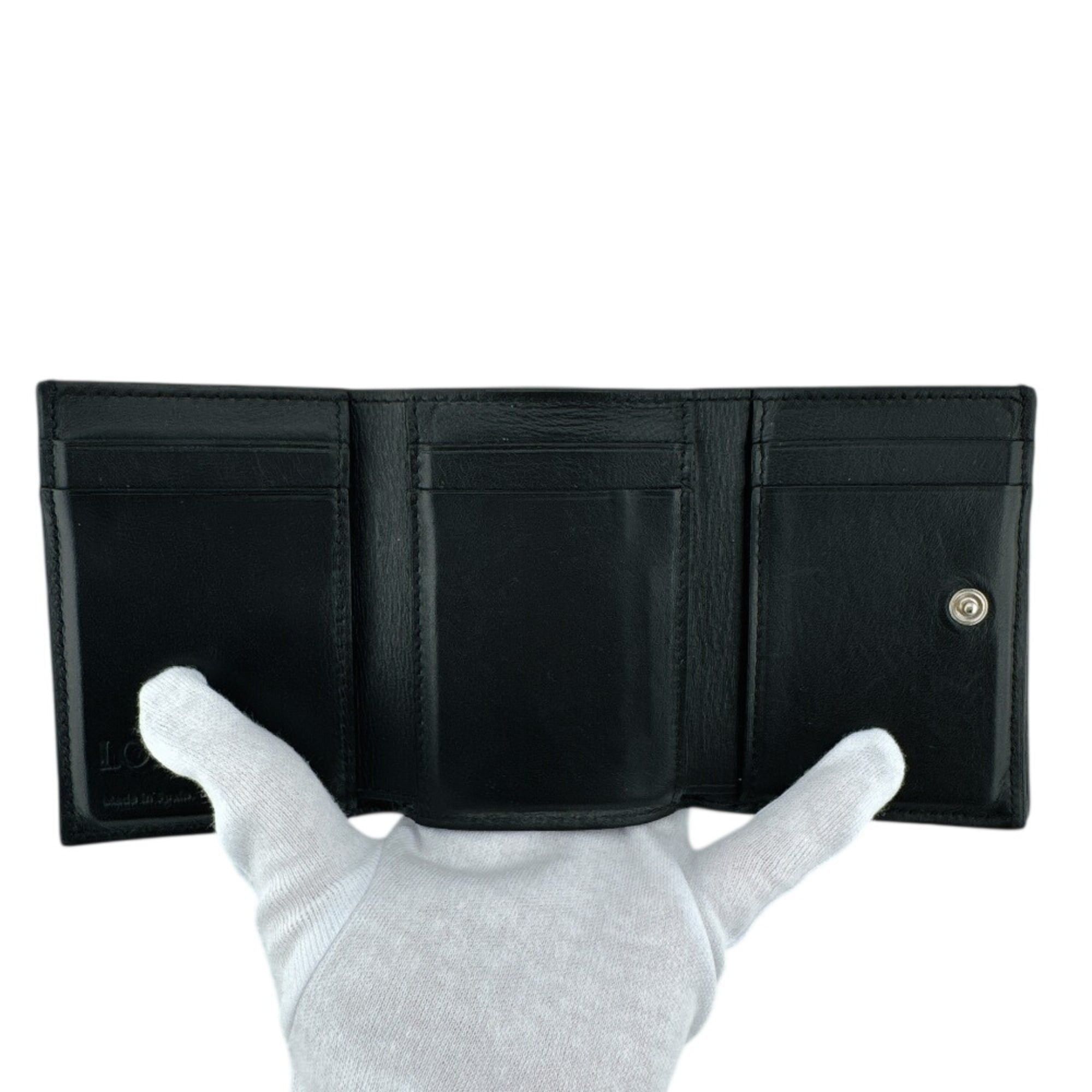 Loewe LOEWE 6CC Compact Wallet Anagram Trifold Black Size ONE SIZE - 6 Thumbnail