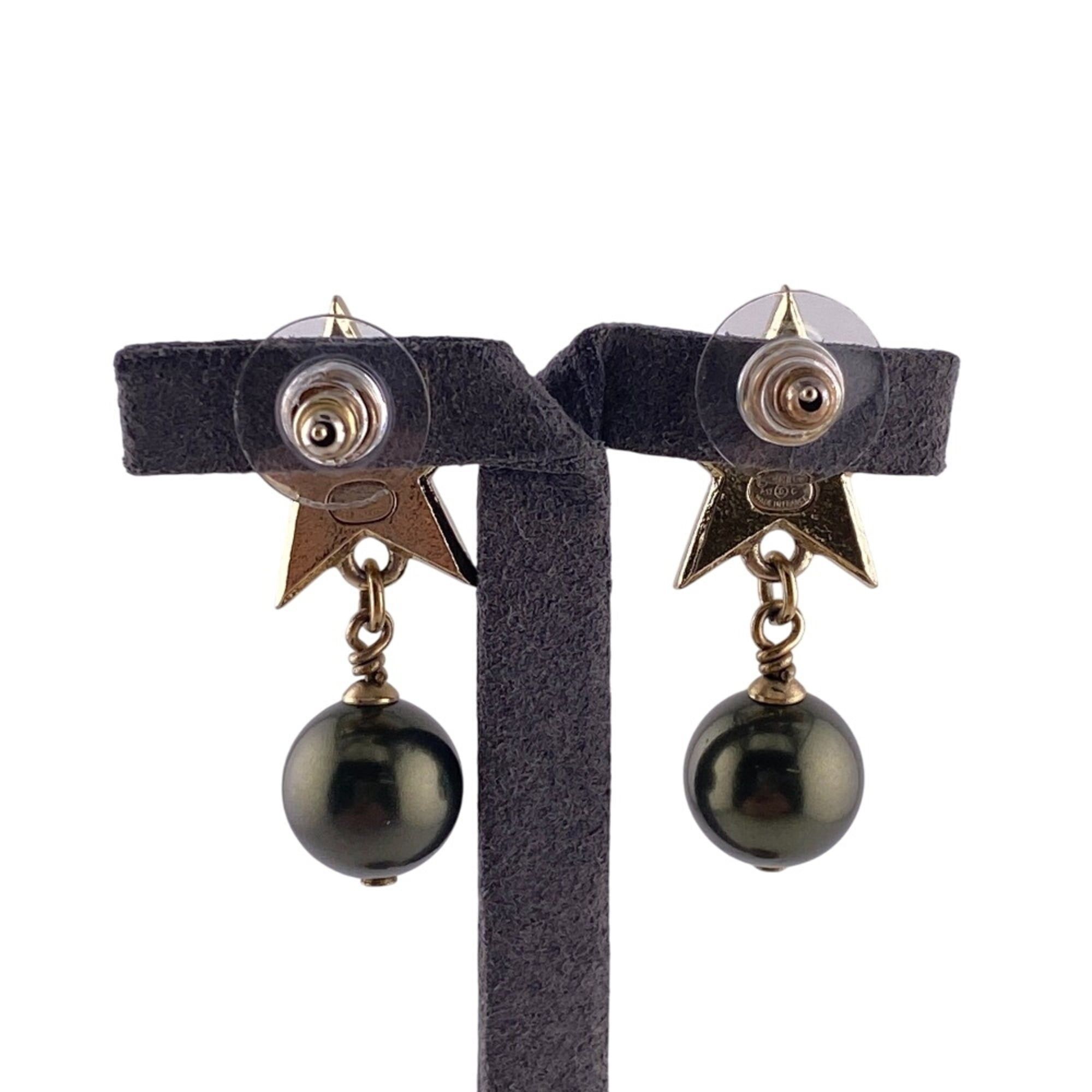 Chanel CHANEL A17C Coco Mark Star Pearl Earrings Gold Size ONE SIZE - 5 Thumbnail
