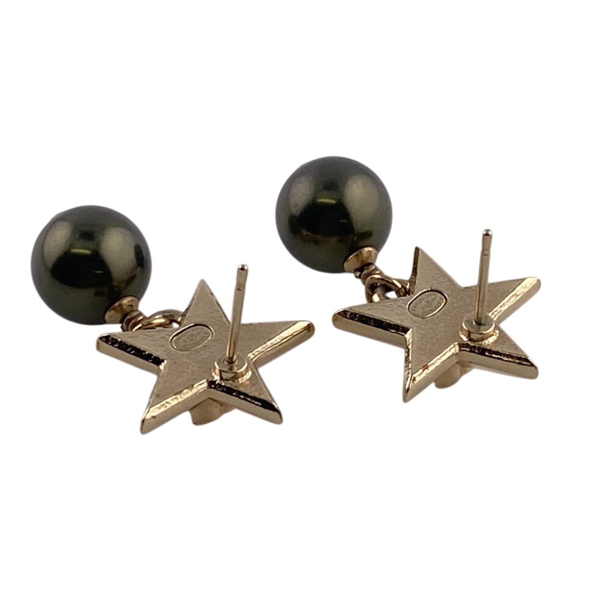 Chanel CHANEL A17C Coco Mark Star Pearl Earrings Gold Size ONE SIZE - 4 Thumbnail