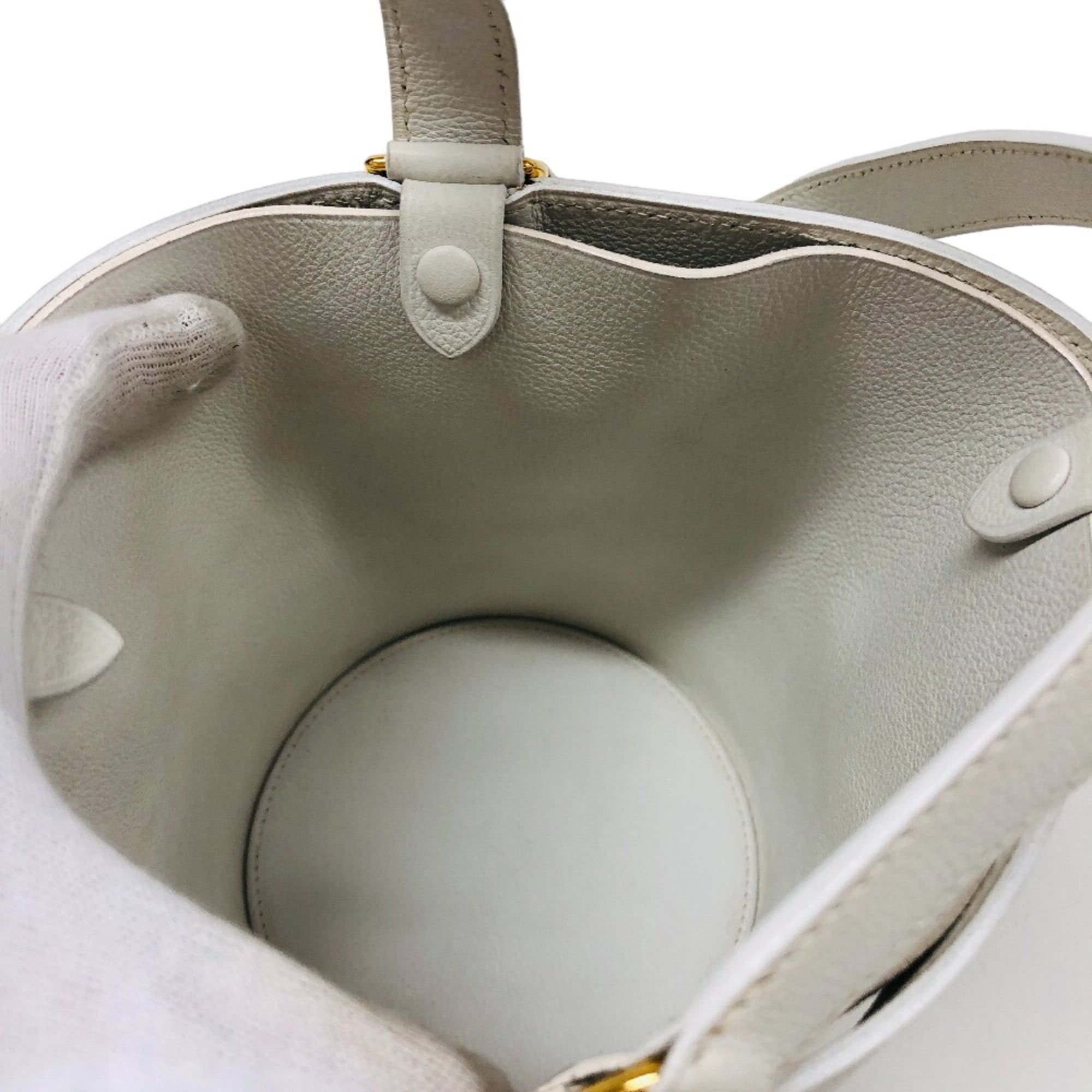 Hermes HERMES Musardine II 1995 Veau Gulliver Handbag White Size ONE SIZE - 8 Thumbnail
