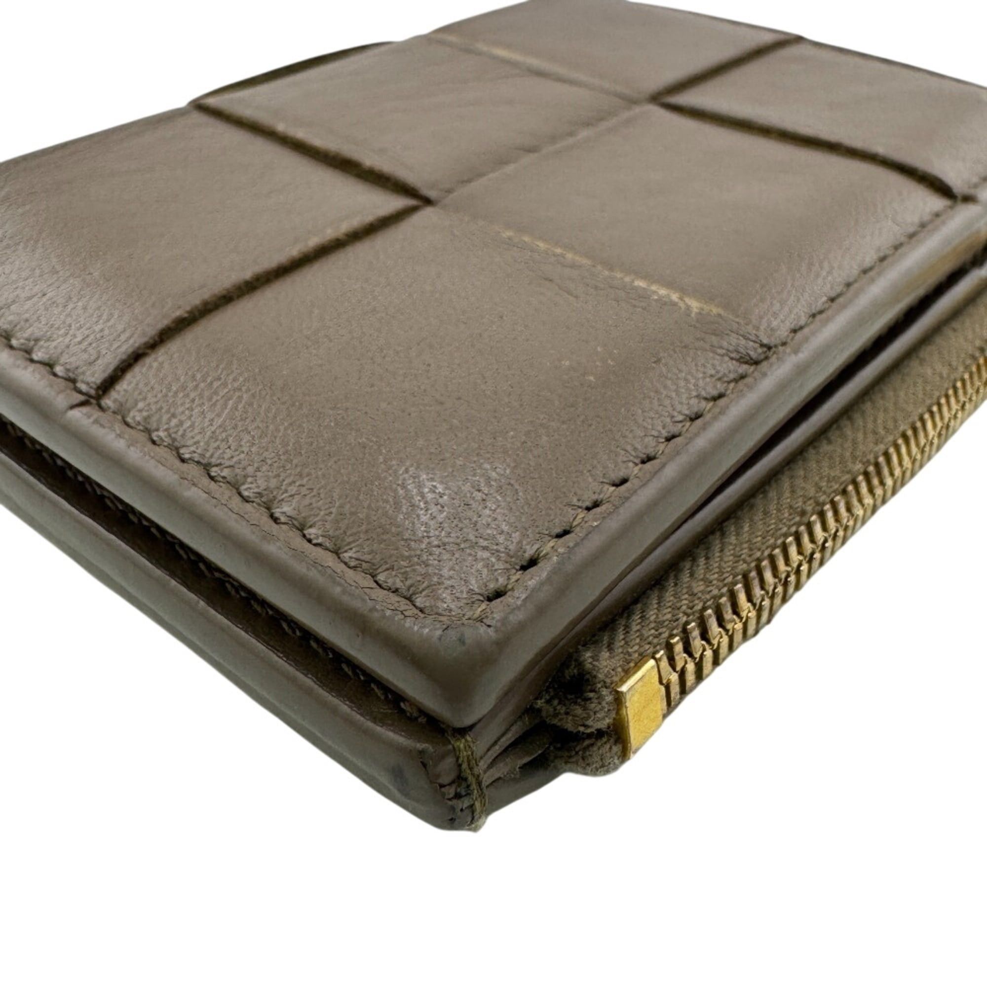 Bottega Veneta Bottega Veneta Compact Wallet Maxi Intrecciato Bifold Brown Size ONE SIZE - 3 Thumbnail