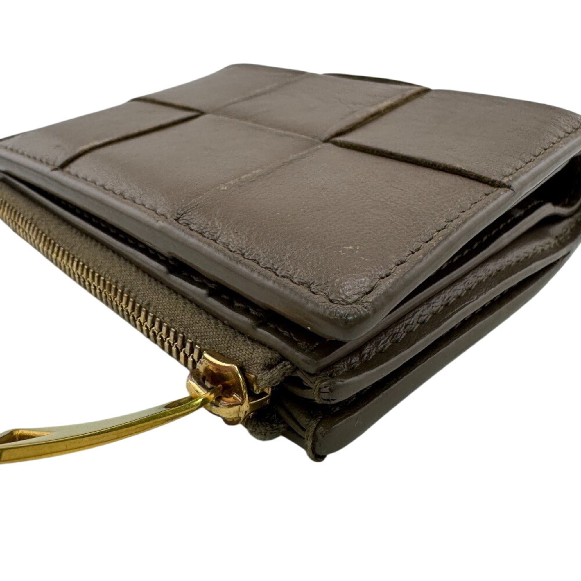 Bottega Veneta Bottega Veneta Compact Wallet Maxi Intrecciato Bifold Brown Size ONE SIZE - 6 Thumbnail