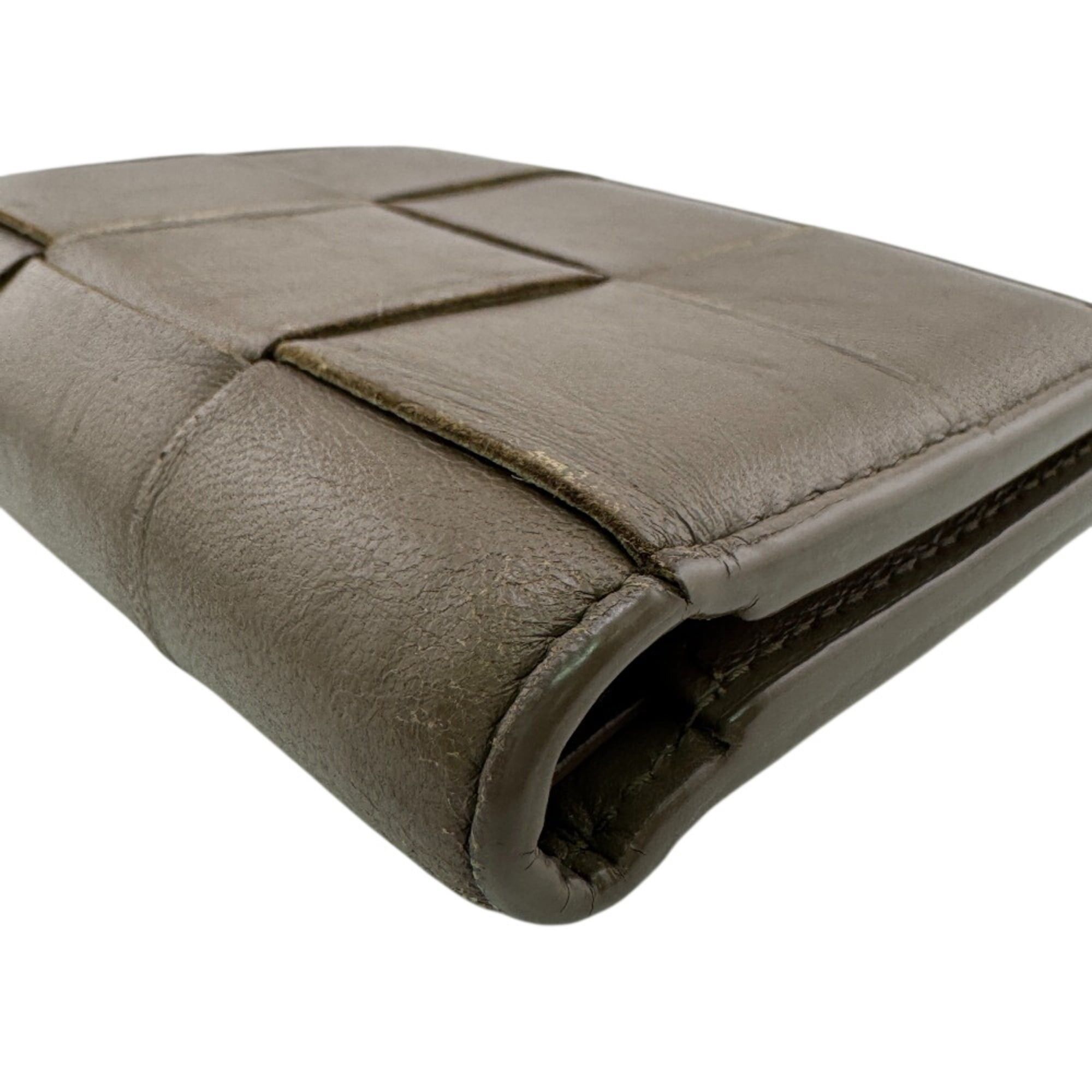 Bottega Veneta Bottega Veneta Compact Wallet Maxi Intrecciato Bifold Brown Size ONE SIZE - 4 Thumbnail
