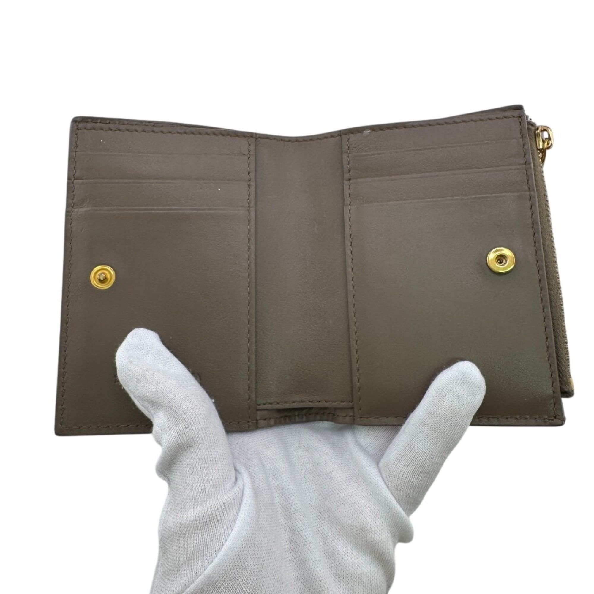 Bottega Veneta Bottega Veneta Compact Wallet Maxi Intrecciato Bifold Brown Size ONE SIZE - 8 Thumbnail