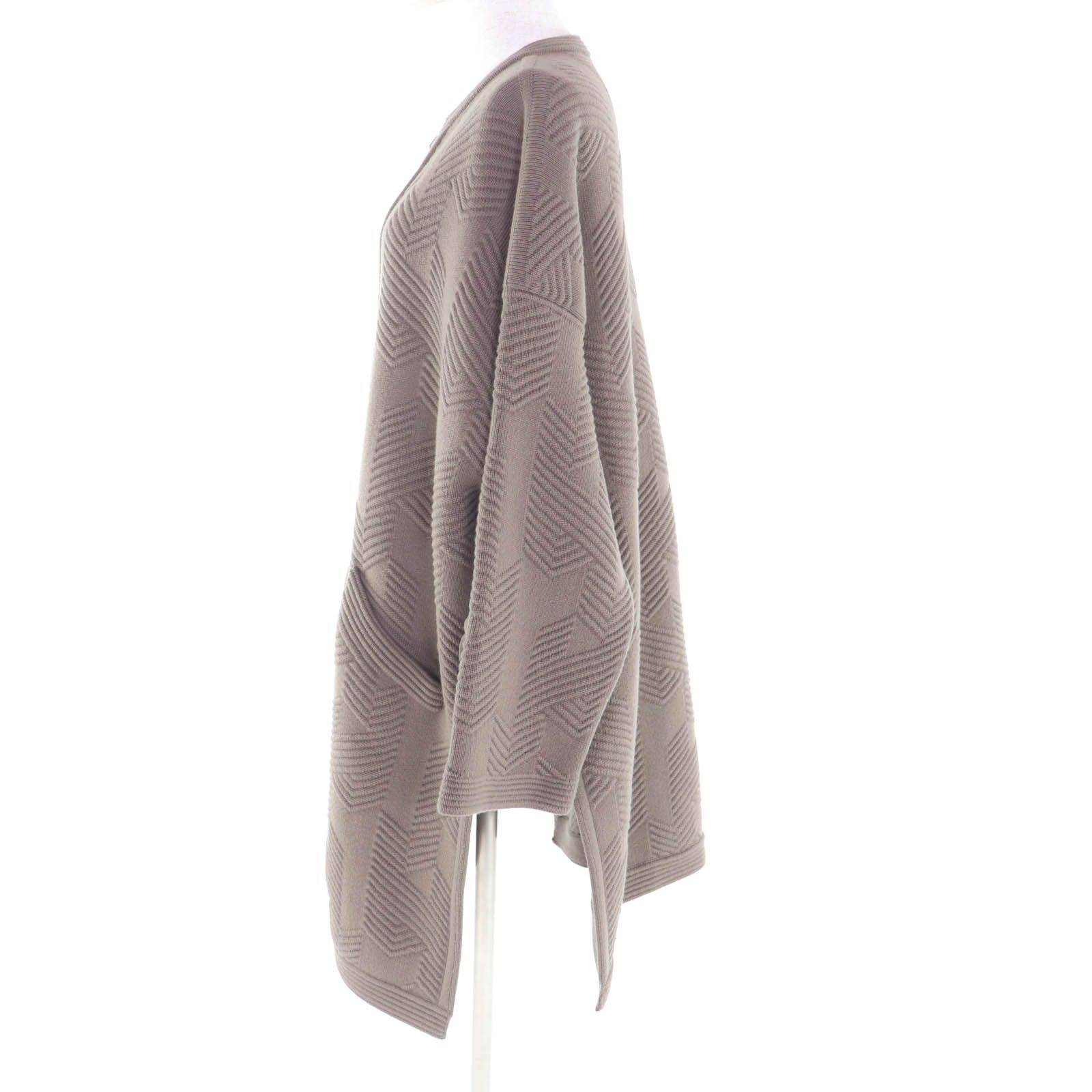 Hermes Hermes Hermès H motif logo Wool Poncho Coat 34 Textile Outerwear DUTY FREE for USA Size ONE SIZE - 2 Thumbnail