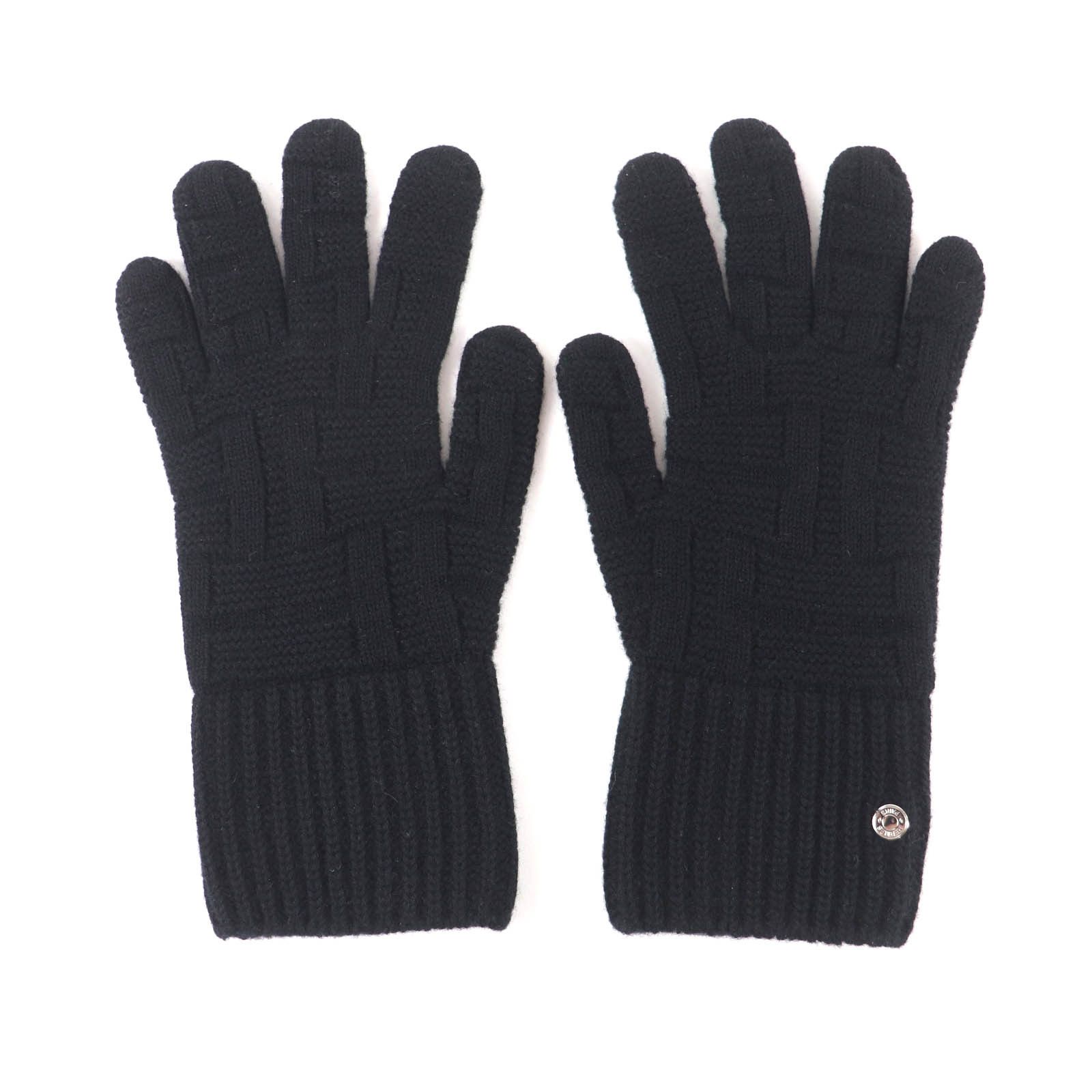 Hermes Hermes Hermès Serie Metal H Design Wool Gloves S Textile Gloves DUTY FREE for USA Size ONE SIZE - 2 Thumbnail