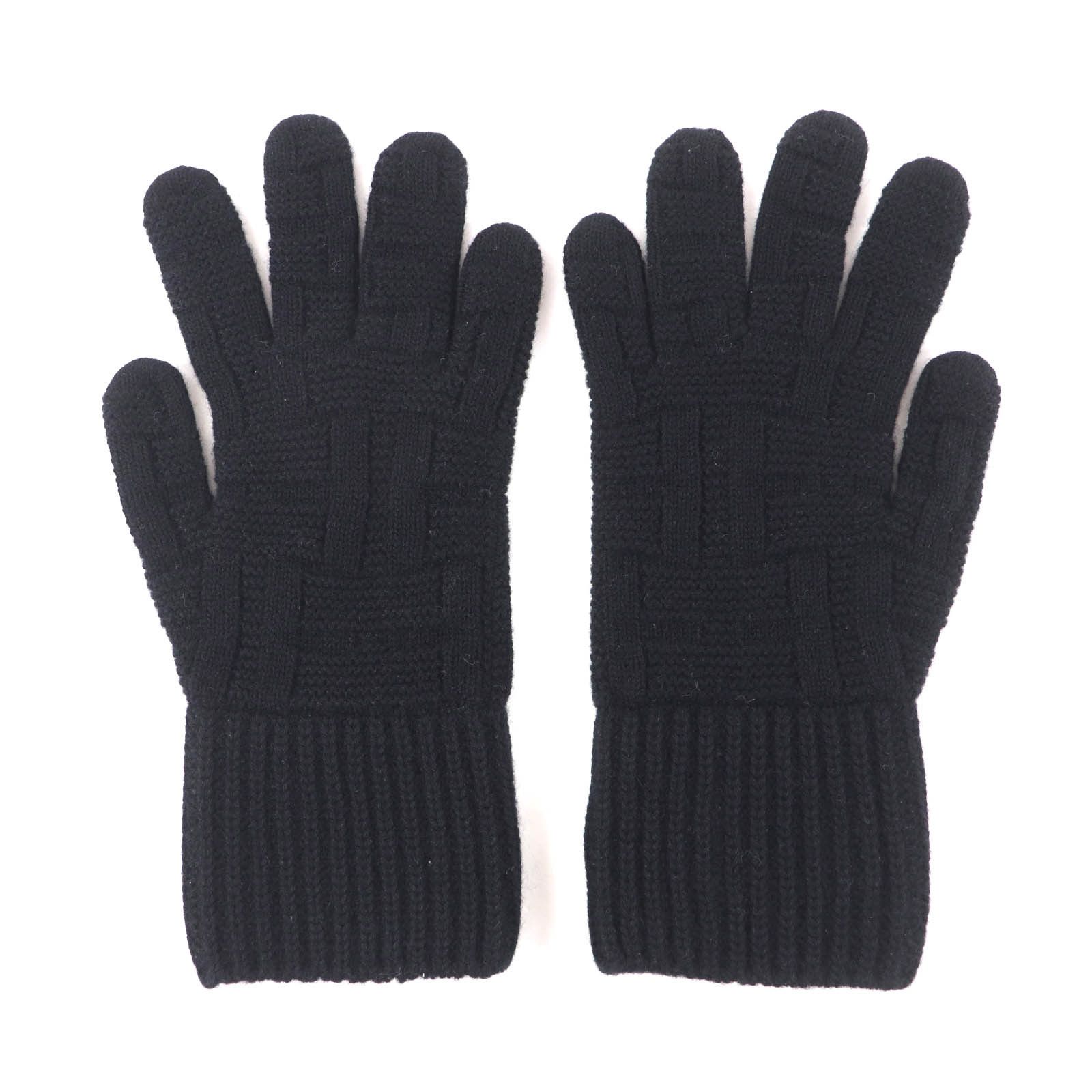 Hermes Hermes Hermès Serie Metal H Design Wool Gloves S Textile Gloves DUTY FREE for USA Size ONE SIZE - 3 Thumbnail