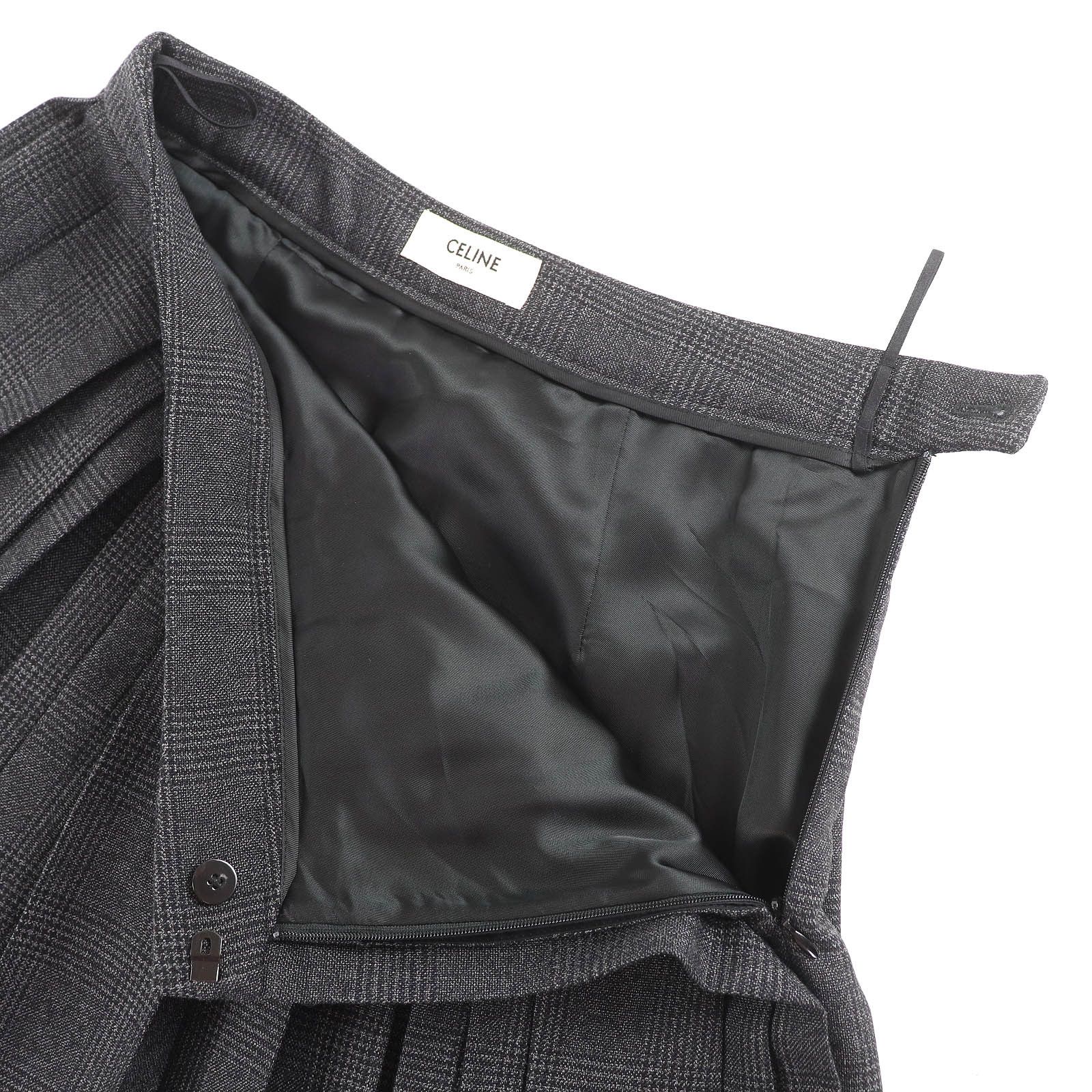 Celine Celine CELINE Pleated skirt Wool Skirt Textile Skirts 2J066213F DUTY FREE for USA Size ONE SIZE - 4 Thumbnail