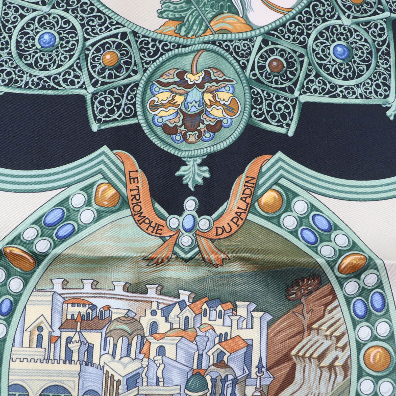 Hermes Hermes Hermès LE TRIOMPHE DU PALADIN Silk Scarf Textile Scarf DUTY FREE for USA Size ONE SIZE - 8 Thumbnail