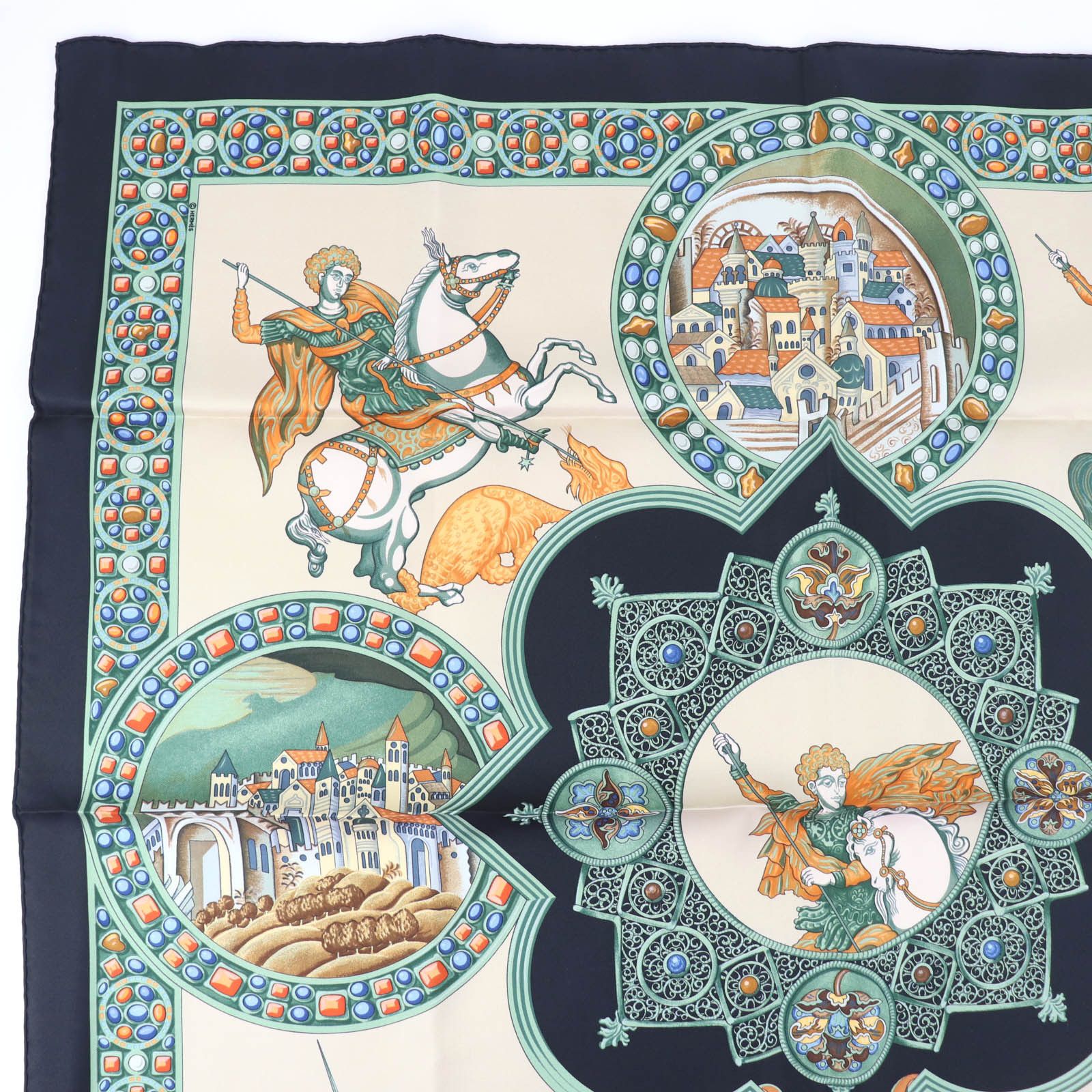 Hermes Hermes Hermès LE TRIOMPHE DU PALADIN Silk Scarf Textile Scarf DUTY FREE for USA Size ONE SIZE - 4 Thumbnail