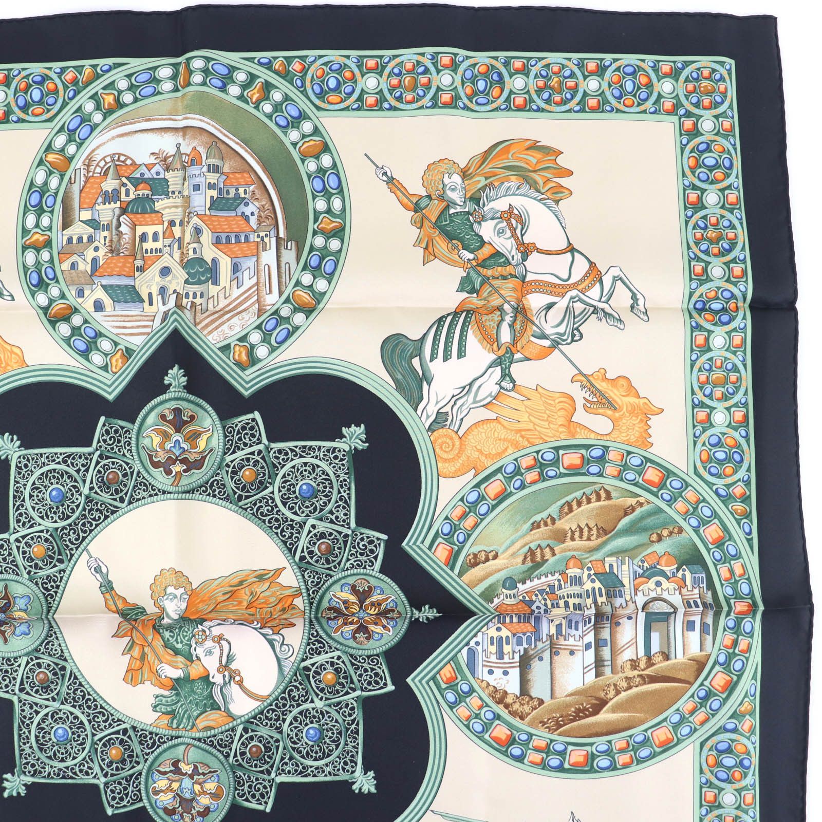 Hermes Hermes Hermès LE TRIOMPHE DU PALADIN Silk Scarf Textile Scarf DUTY FREE for USA Size ONE SIZE - 5 Thumbnail