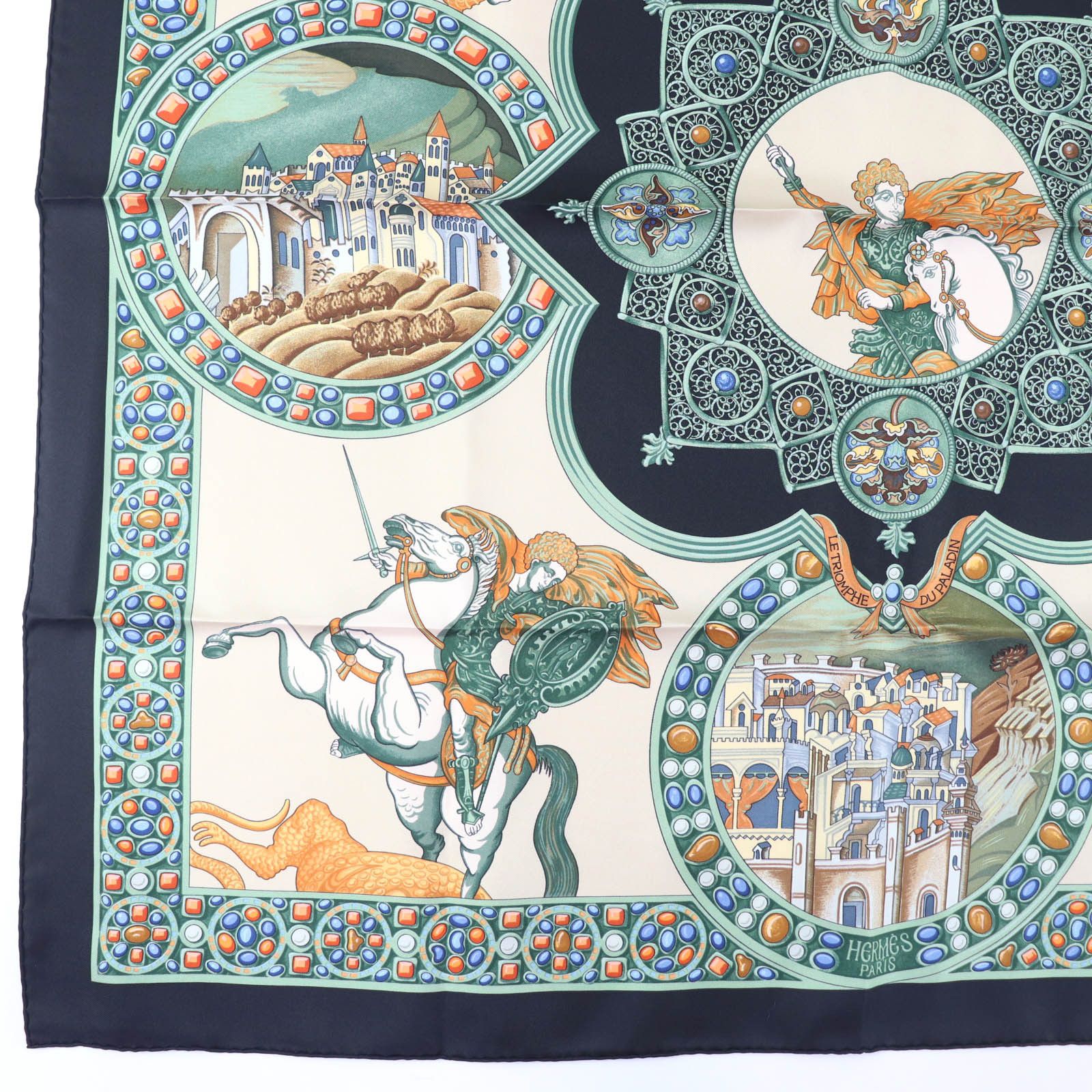 Hermes Hermes Hermès LE TRIOMPHE DU PALADIN Silk Scarf Textile Scarf DUTY FREE for USA Size ONE SIZE - 7 Thumbnail