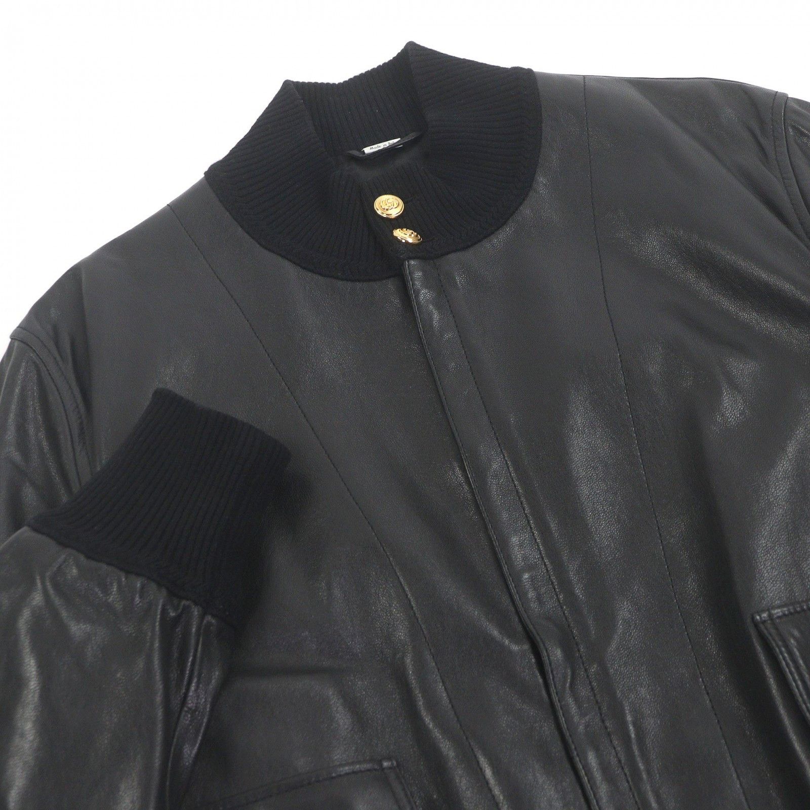 Gucci Gucci Gucci GG Gold Button Shearling Jacket Leather Outerwear DUTY FREE for USA Size ONE SIZE - 2 Thumbnail