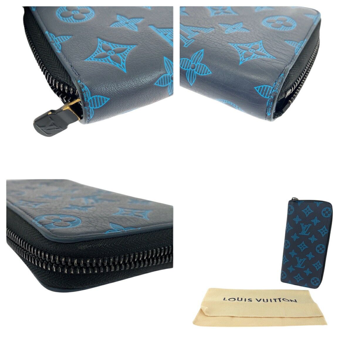 Louis Vuitton Louis Vuitton Louis Vuitton Zippy Wallet Vertical Monogram Shadow Calfskin Long Wallet Textile Long Wallet M80423 DUTY FREE for USA Size ONE SIZE - 7 Thumbnail