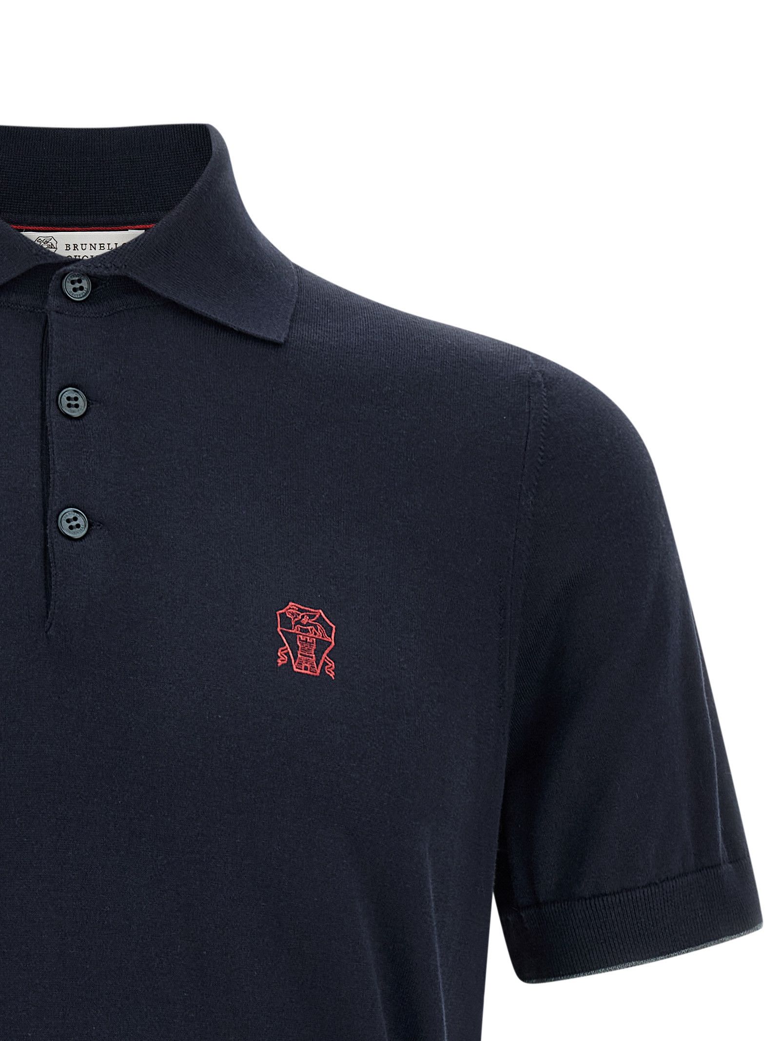 Brunello Cucinelli Logo embroidery polo shirt Size US M / EU 48-50 / 2 - 3 Thumbnail