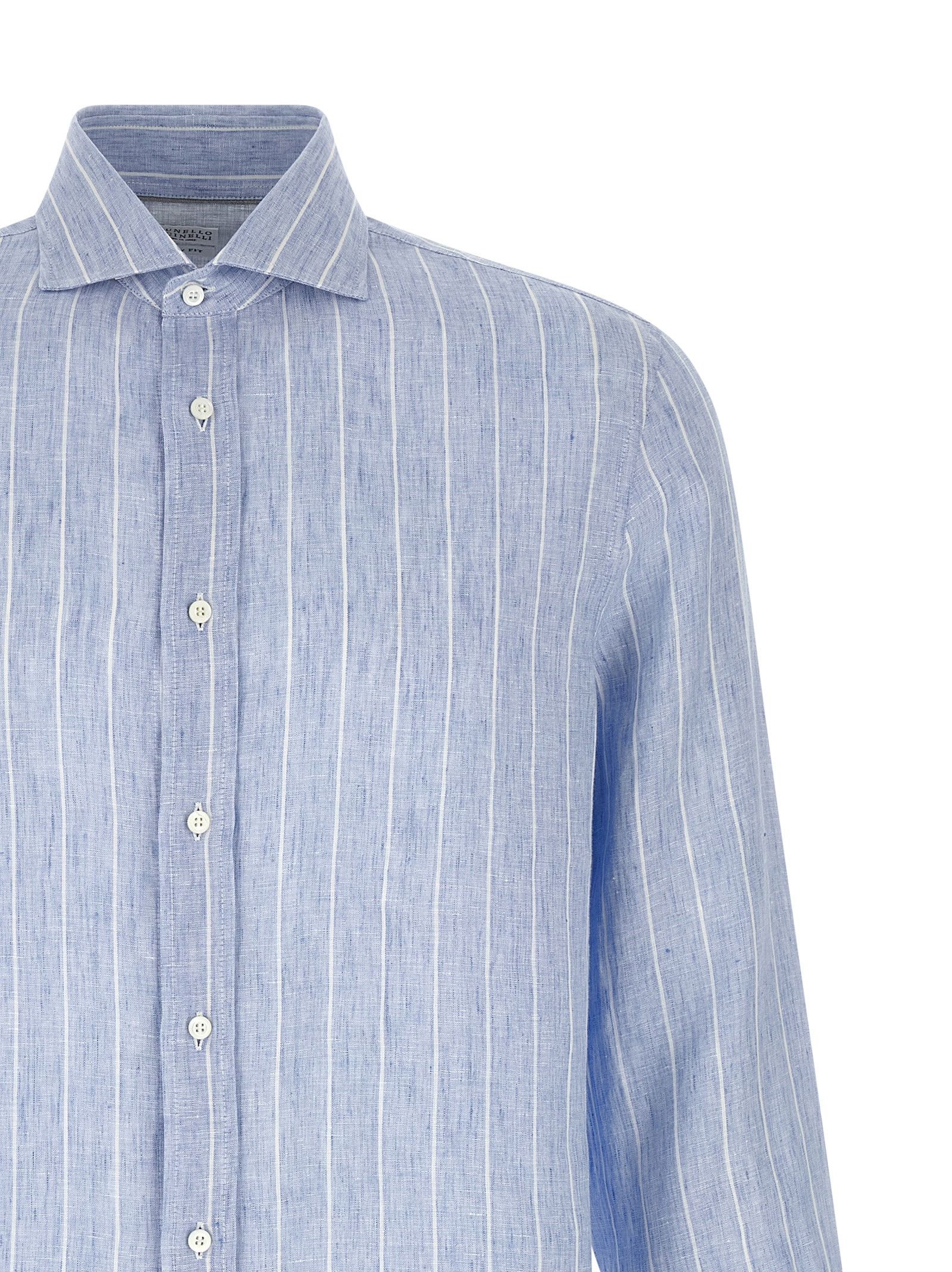 Brunello Cucinelli Striped linen shirt Size US M / EU 48-50 / 2 - 3 Thumbnail