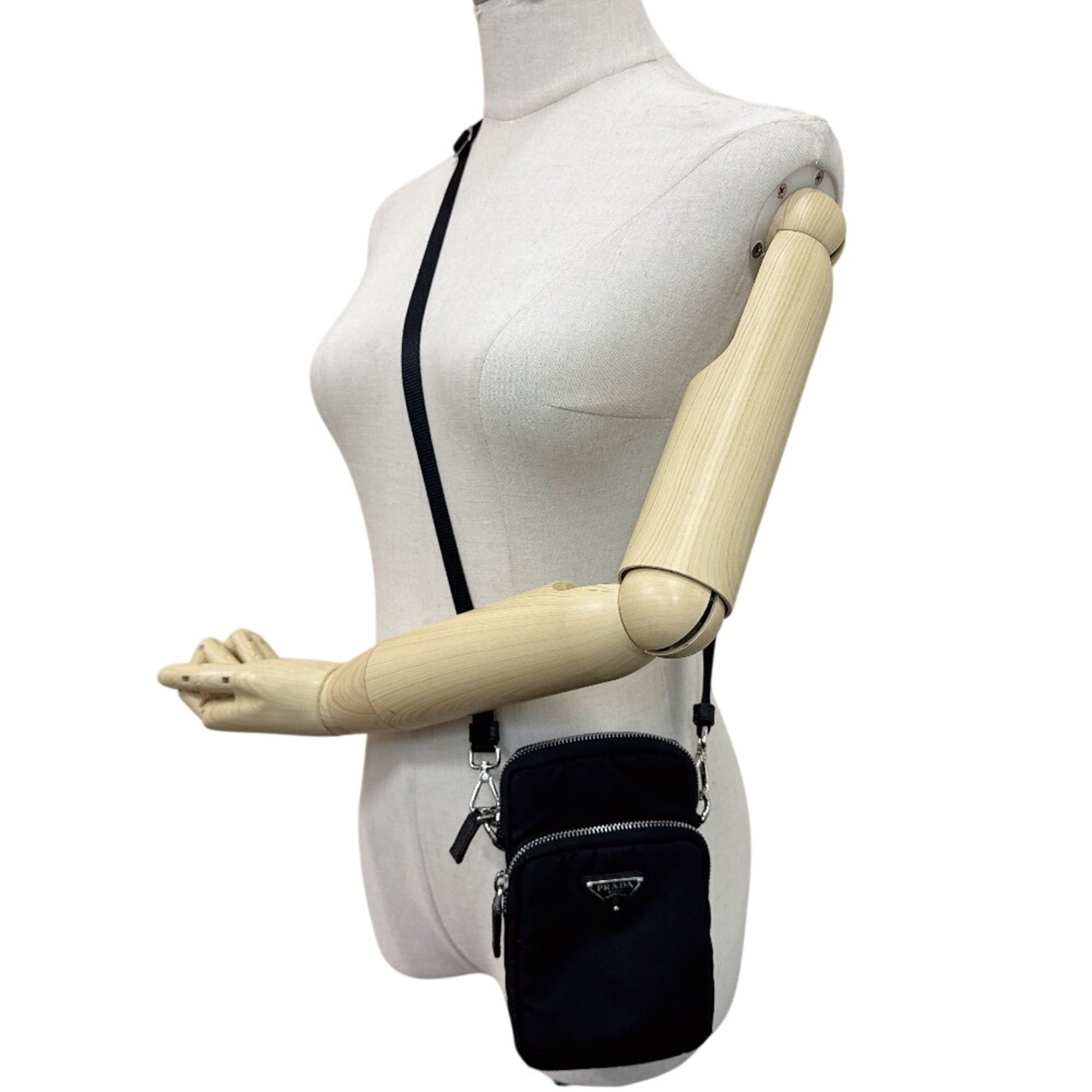 Prada PRADA 2ZT024 Re-Nylon Smartphone Case with Triangle Logo Shoulder Bag, Black Size ONE SIZE - 13 Thumbnail