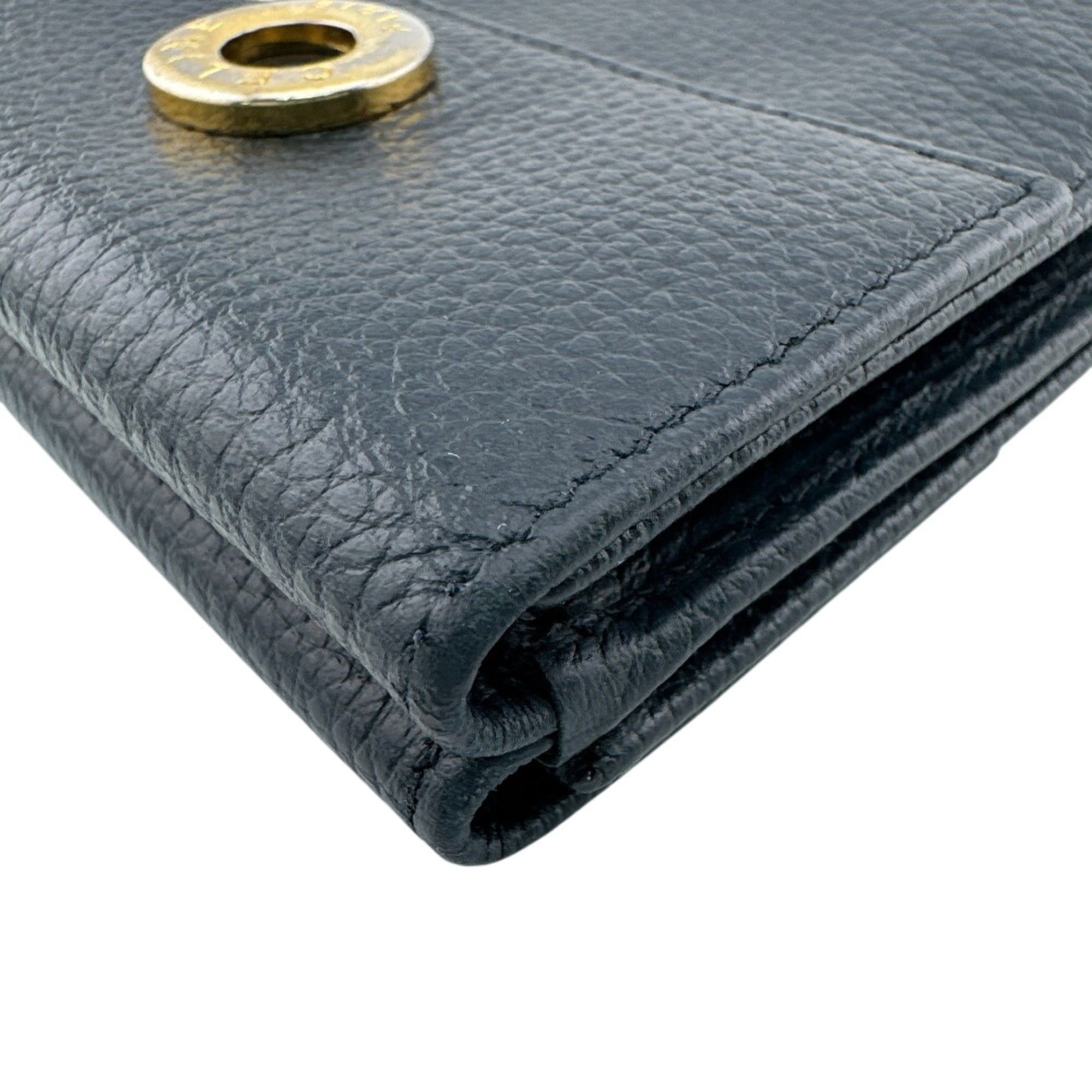 Celine CELINE Circle Logo Tri-fold Wallet in Navy Size ONE SIZE - 4 Thumbnail