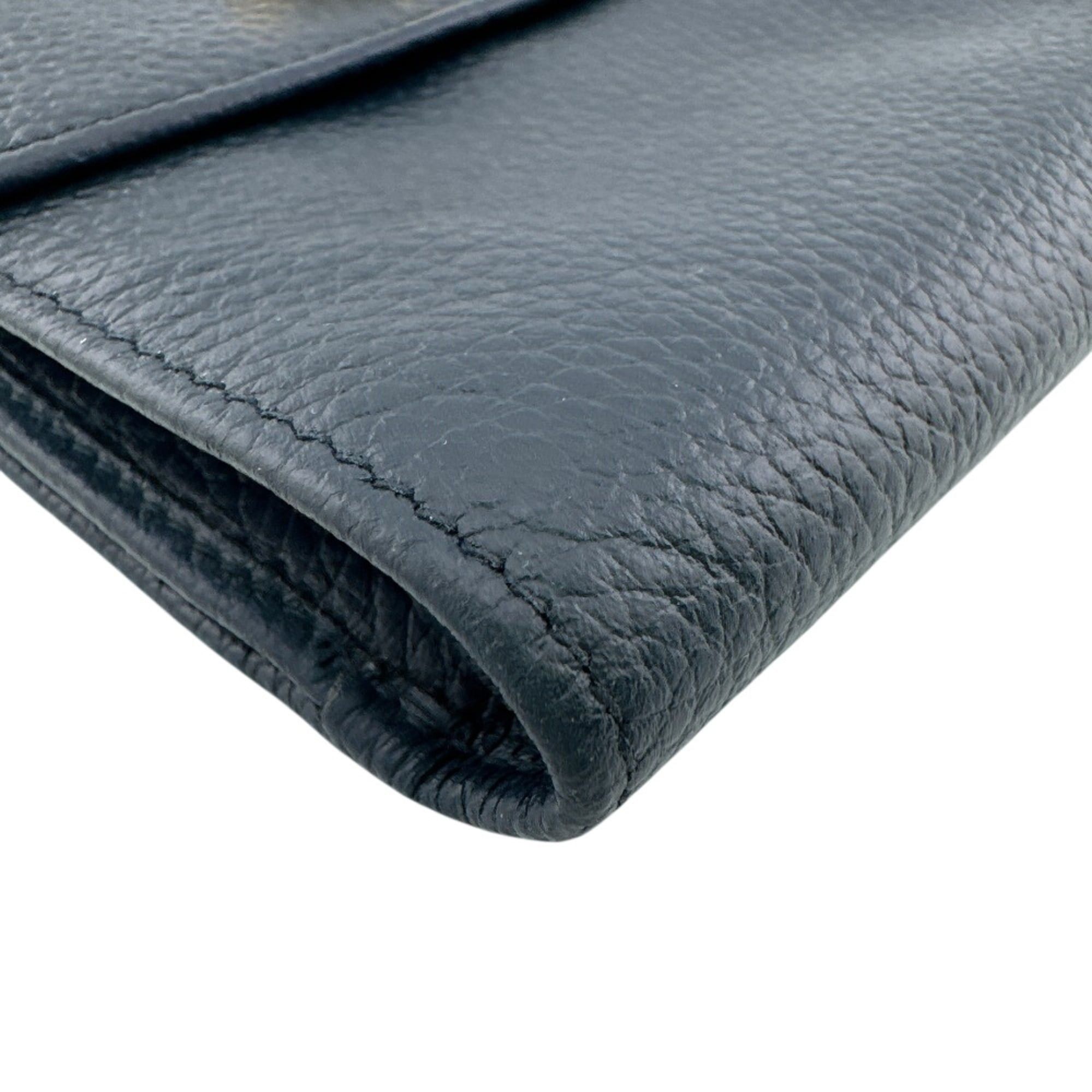 Celine CELINE Circle Logo Tri-fold Wallet in Navy Size ONE SIZE - 3 Thumbnail