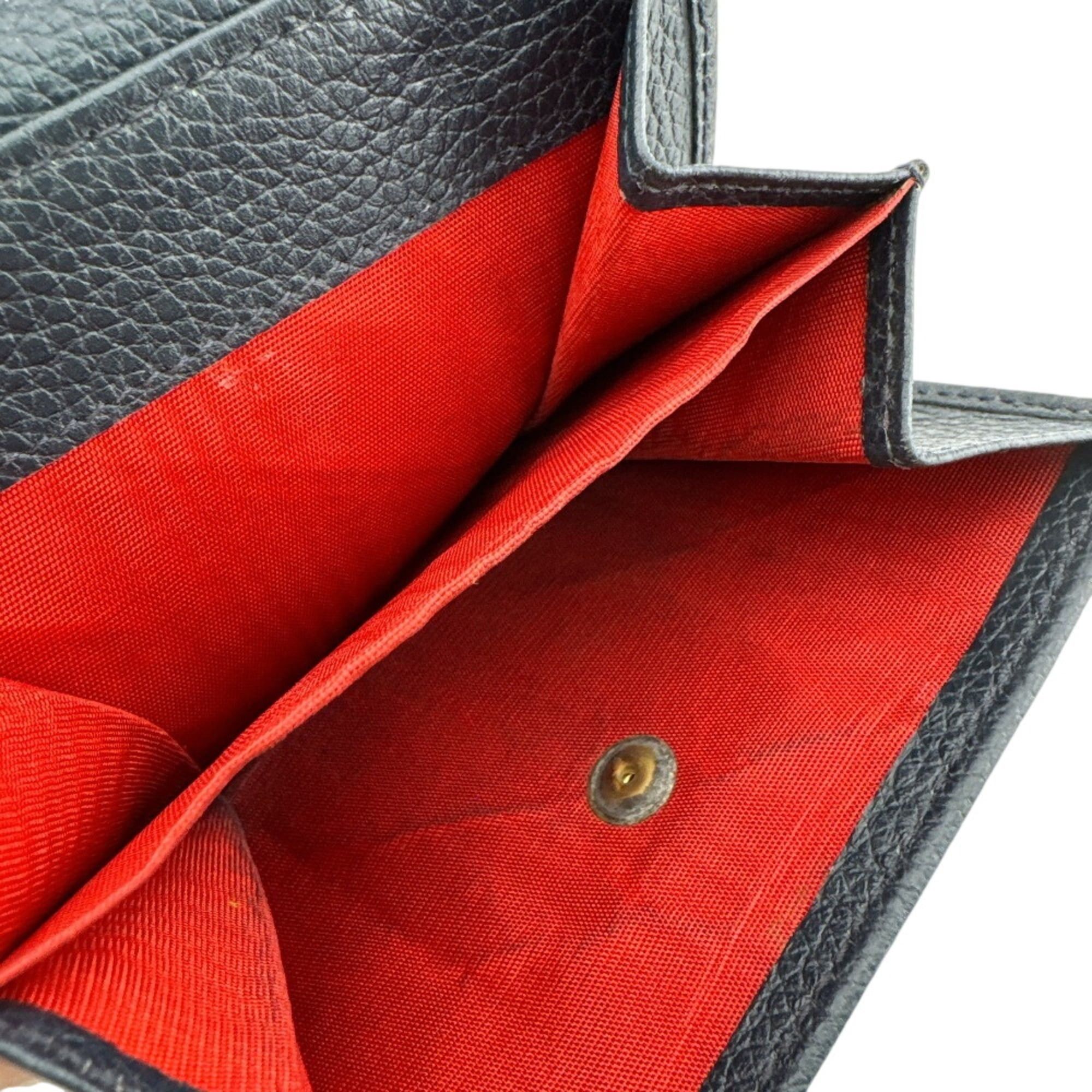 Celine CELINE Circle Logo Tri-fold Wallet in Navy Size ONE SIZE - 14 Thumbnail
